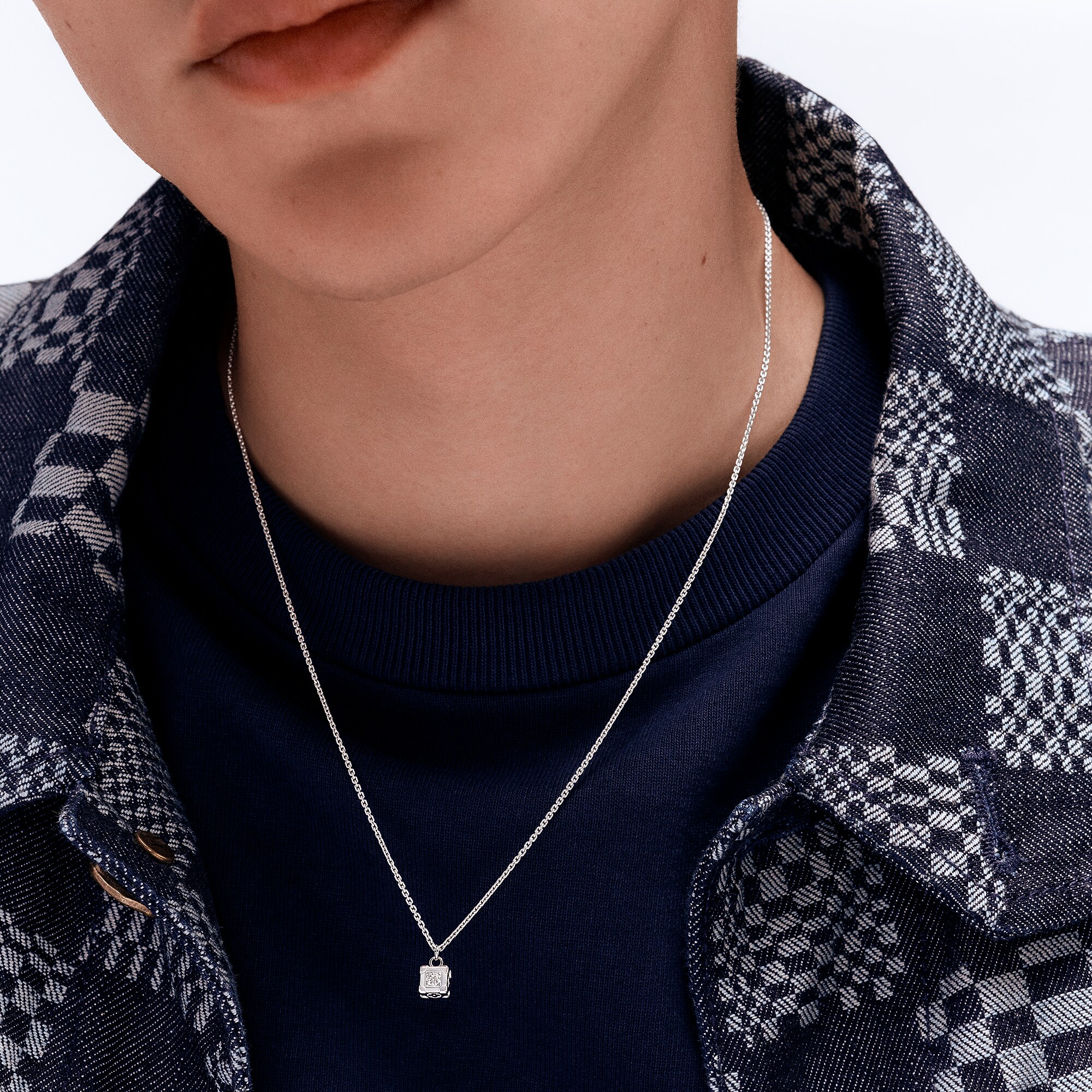 Les Gastons Vuitton Trunk Pendant, White Gold and Diamond
