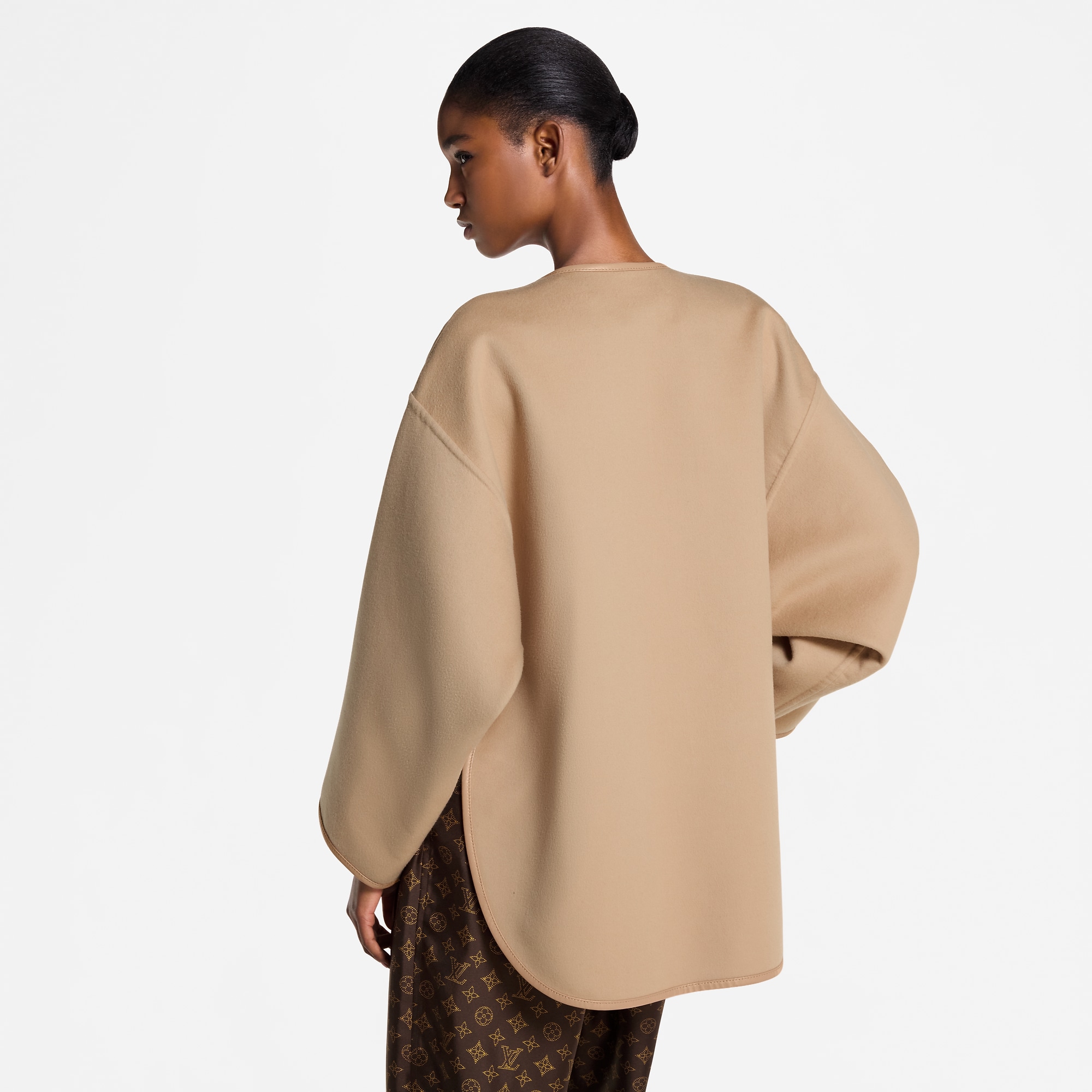 Long Double Face Toggle Detail Coat