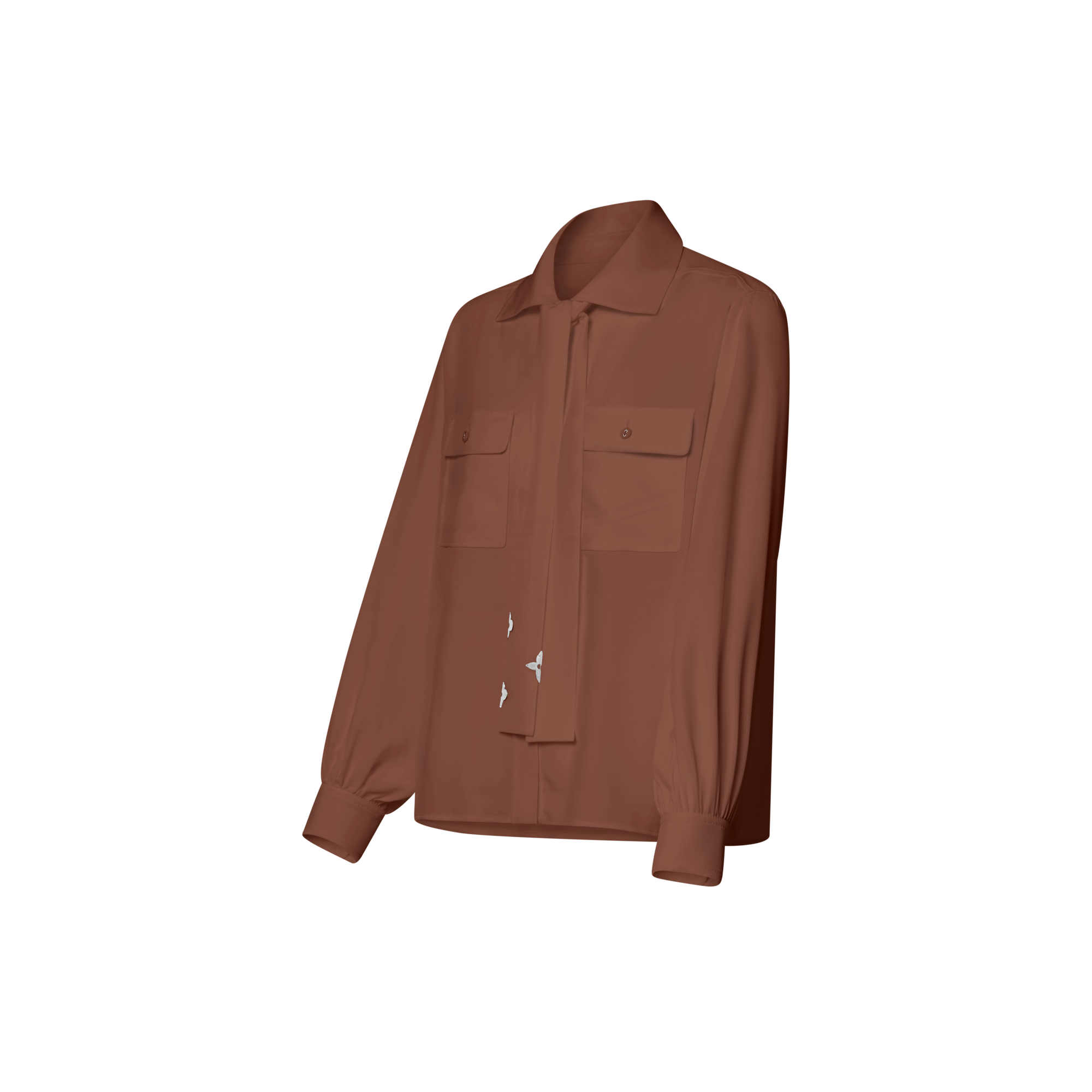  Ready-to-Wear Tops Long-Sleeved  Lavaliere Shirt With Pocket Detail | Louis Vuitton ® (Product zoom)