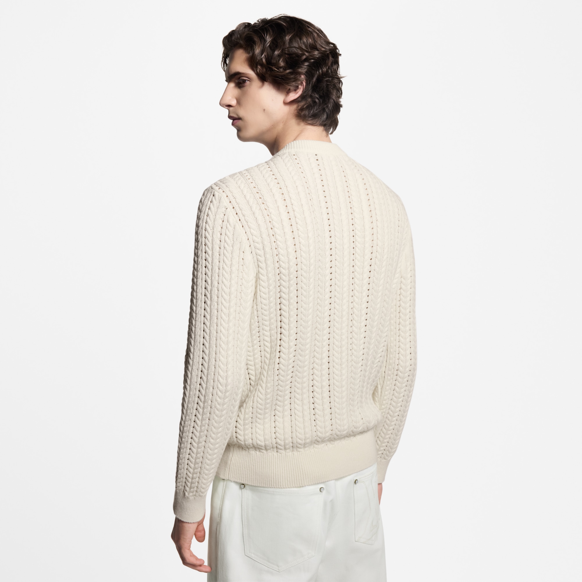  Ready-to-Wear Knitwear and Sweatshirts Long-Sleeved Cable-Knit Crewneck | Louis Vuitton ® (Product zoom)