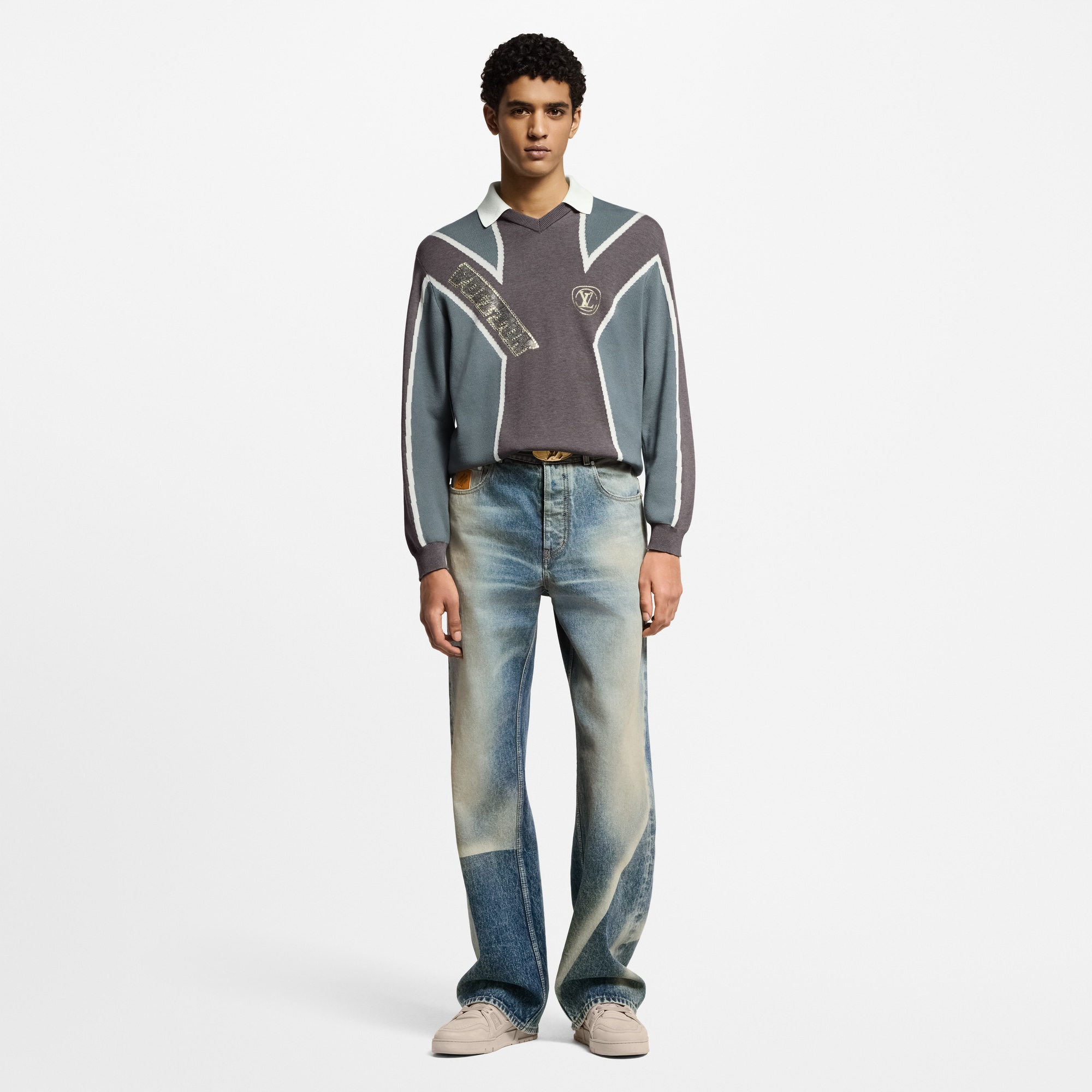  Ready-to-Wear T-Shirts and Polos Long-Sleeved Cotton Intarsia Soccer Top | Louis Vuitton ® (Product zoom)