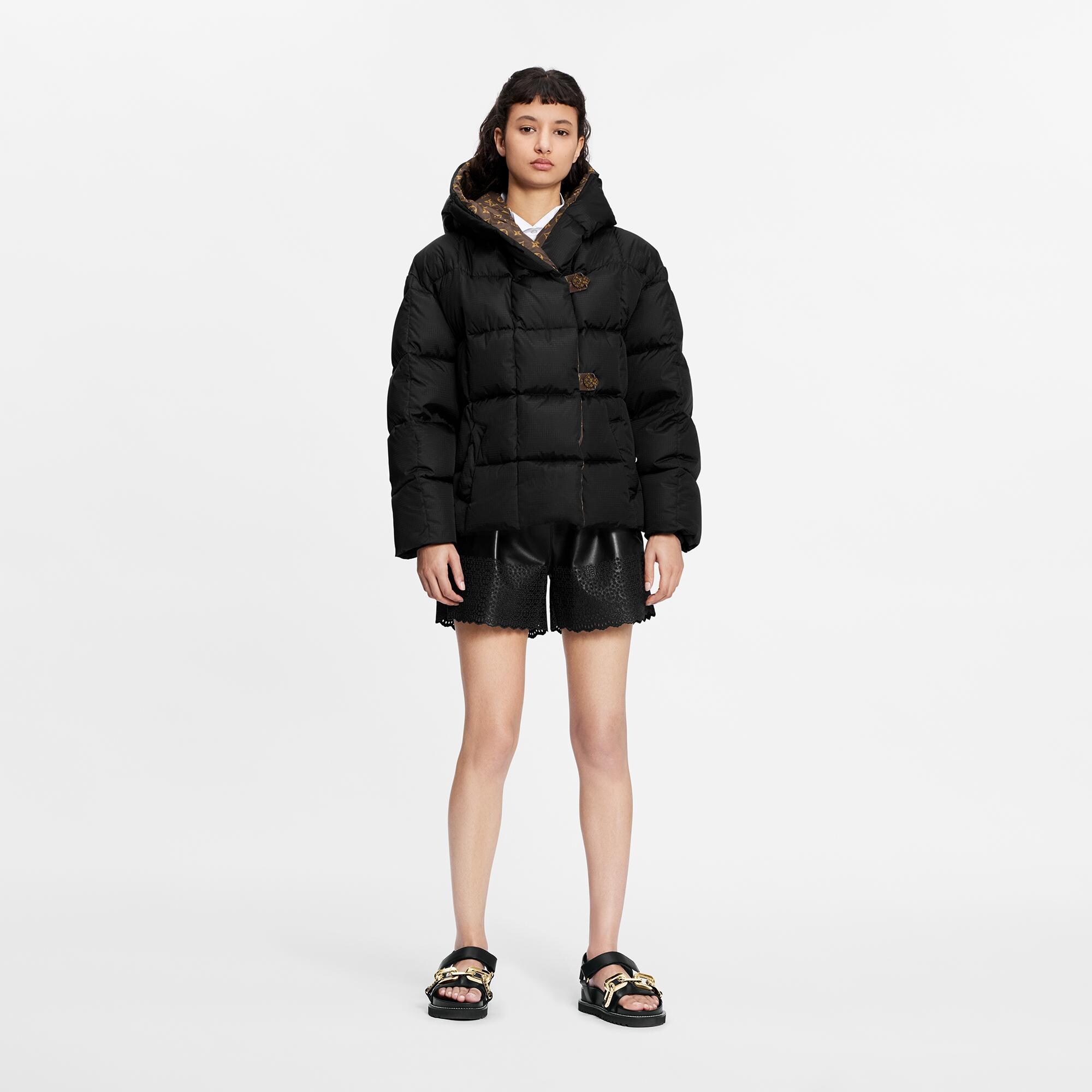 black pillow puffer jacket