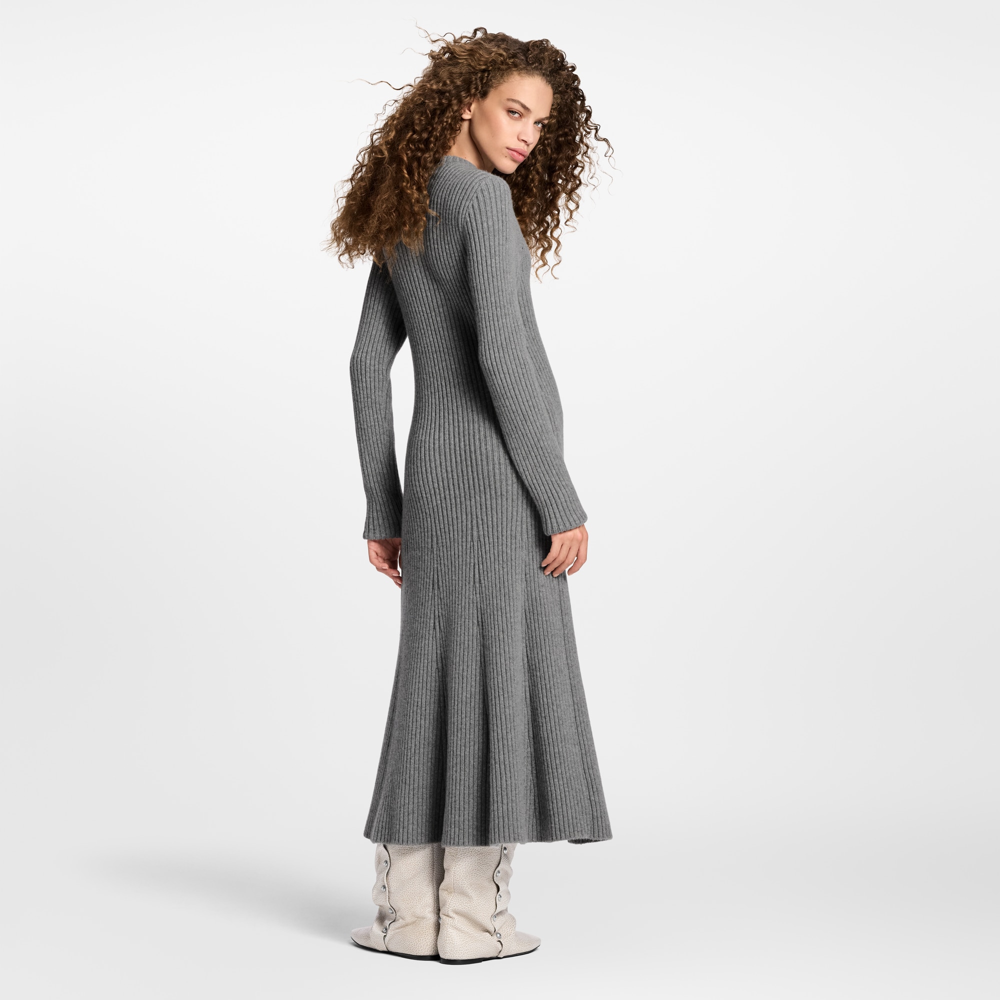  Ready-to-Wear Dresses Long-Sleeved Rib-Knit Maxi Dress | Louis Vuitton ® (Product zoom)
