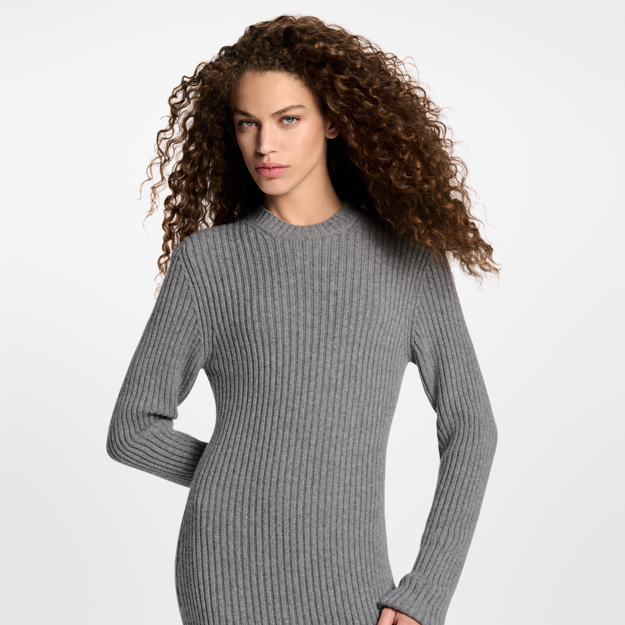 Ready-to-Wear Dresses Long-Sleeved Rib-Knit Maxi Dress | Louis Vuitton ® (Product zoom)