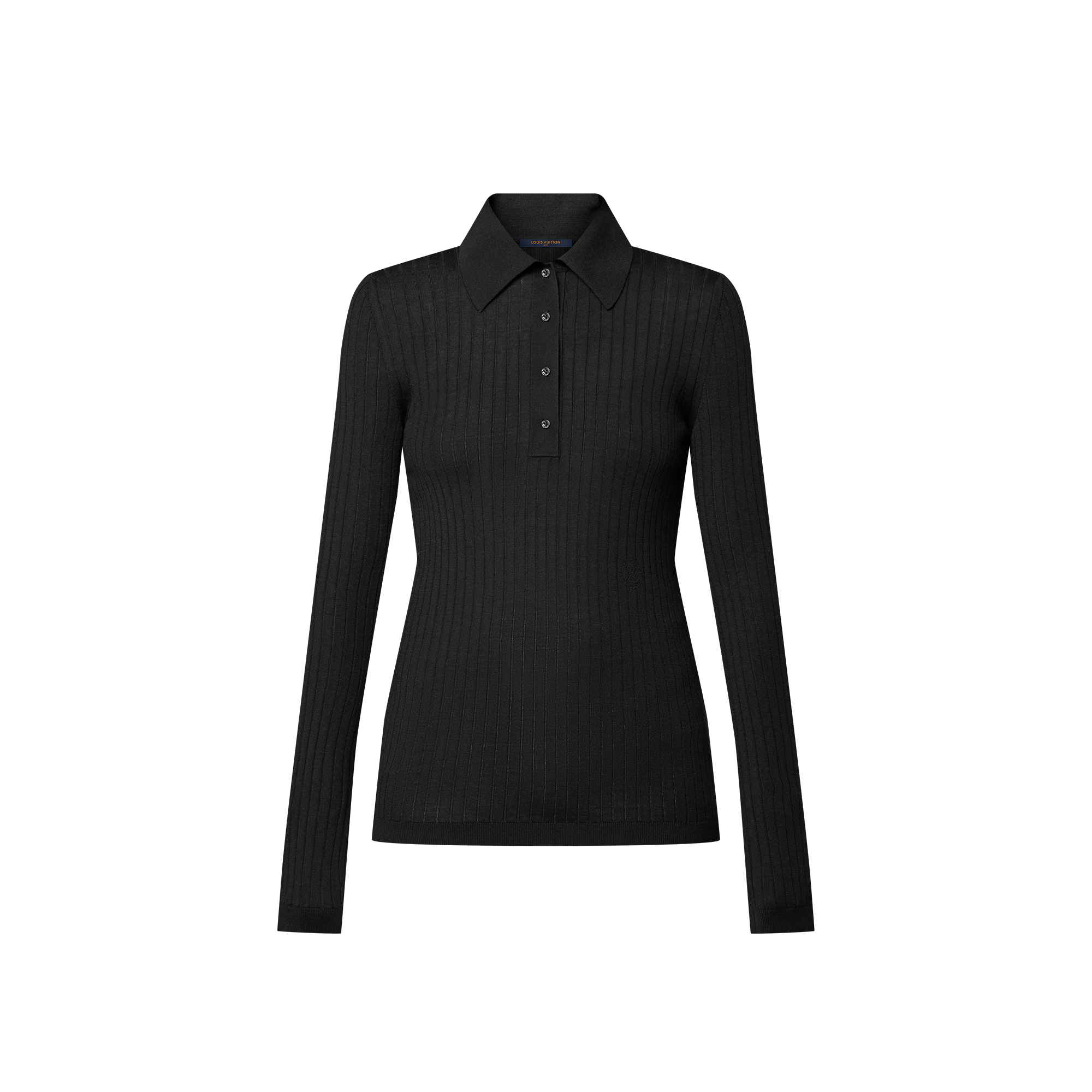 Long-Sleeved Rib-Knit Polo Top - Women - Ready-to-Wear | LOUIS 