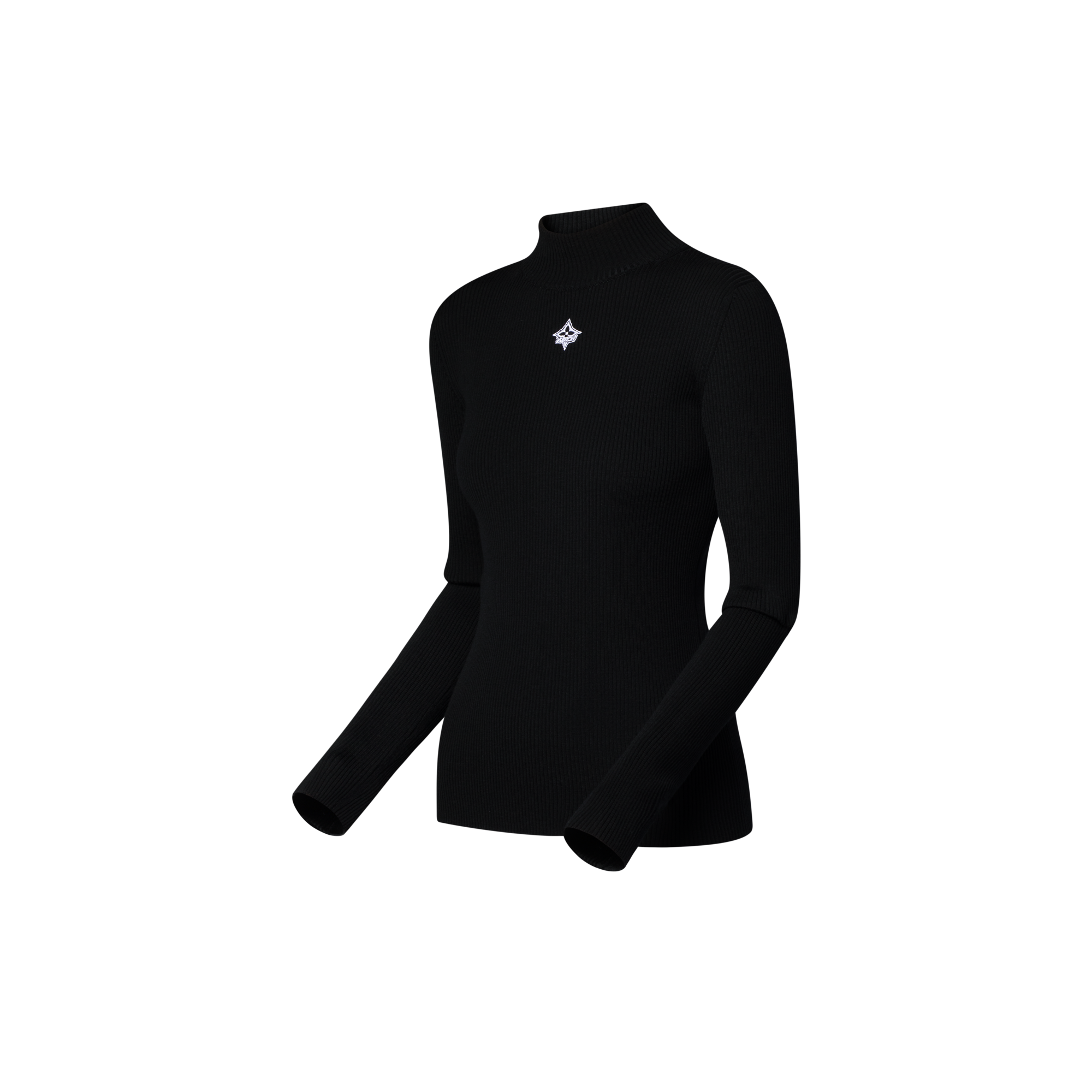 Long-Sleeved Rib-Knit Top