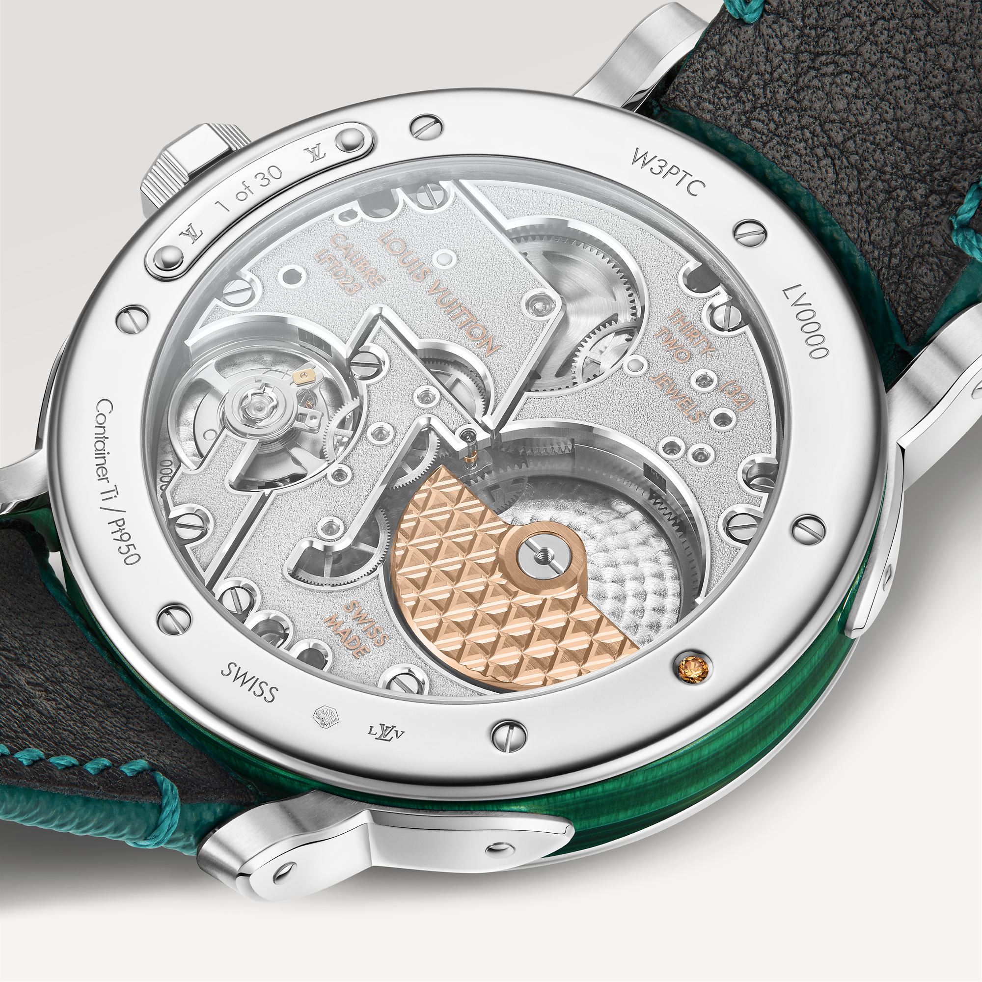 Louis Vuitton Escale, Automatic, 40mm, Platinum and malachite