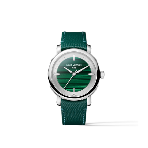 Watches Collections Escale Louis Vuitton Escale, Automatic, 40mm, Platinum and malachite | Louis Vuitton ® (Product zoom)