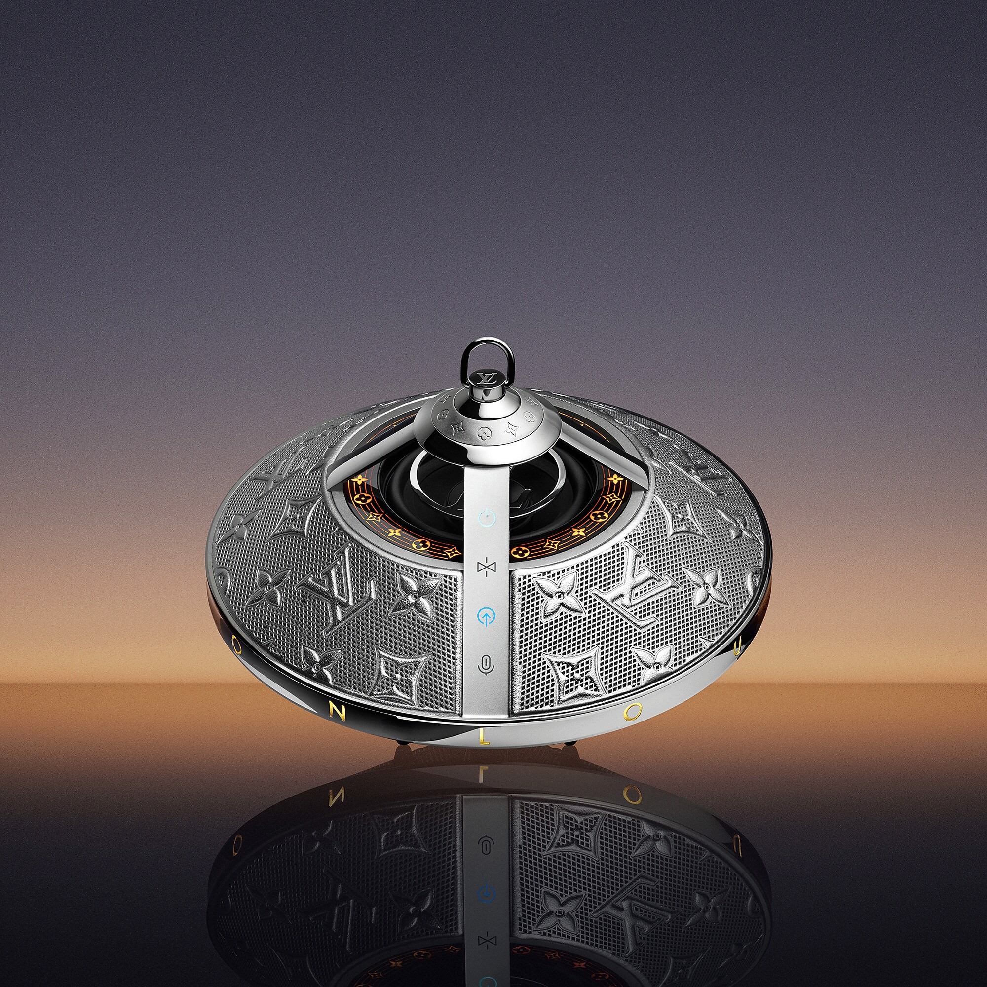 Louis Vuitton Horizon Light Up Speaker Silver