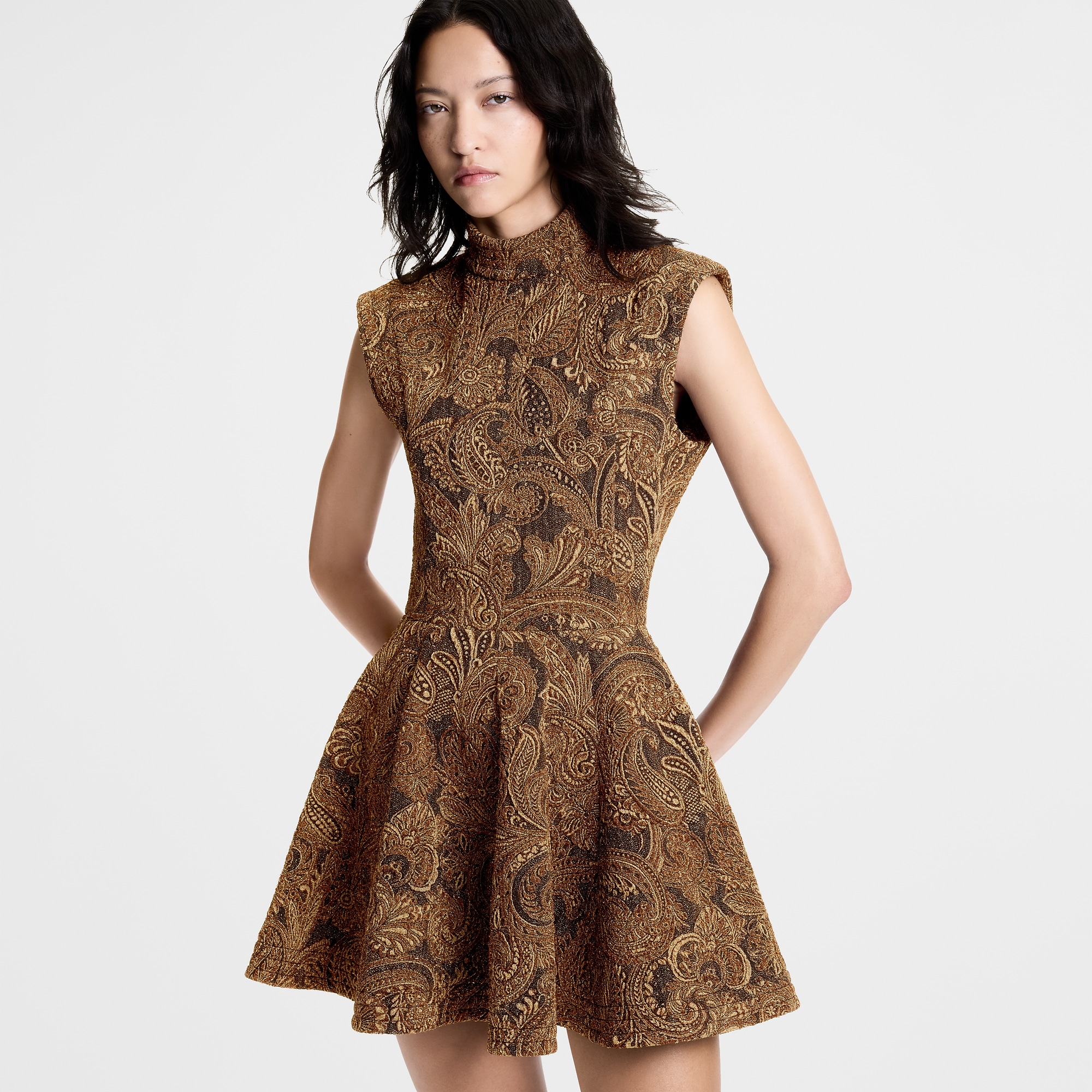 Lurex Jacquard A-Line Dress
