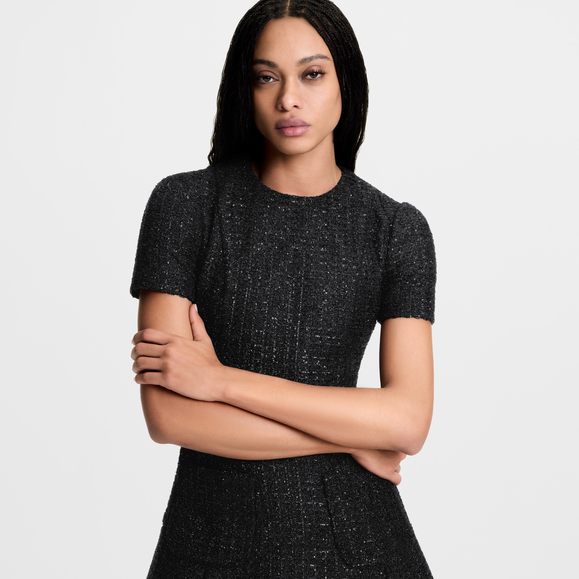  Ready-to-Wear Dresses Lurex Tweed Box Pleat Dress | Louis Vuitton ® (Product zoom)