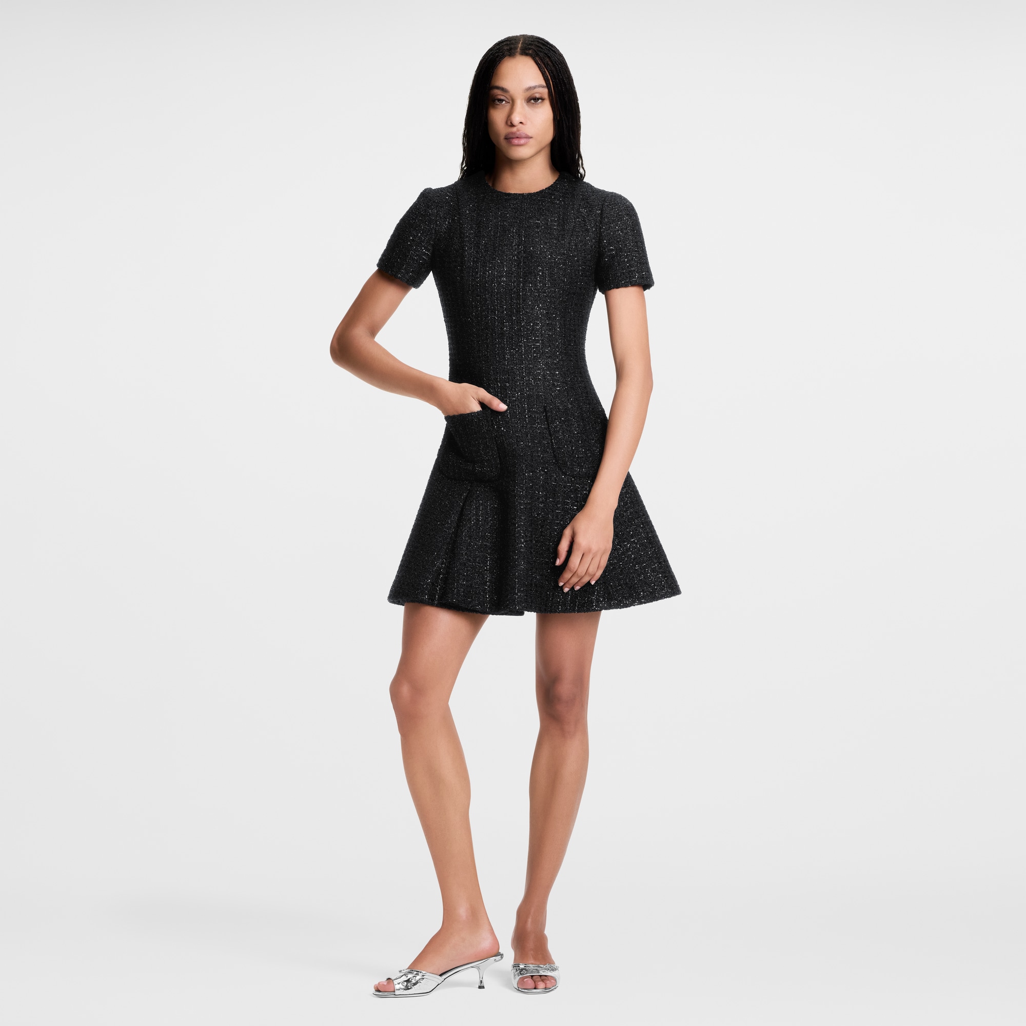  Ready-to-Wear Dresses Lurex Tweed Box Pleat Dress | Louis Vuitton ® (Product zoom)