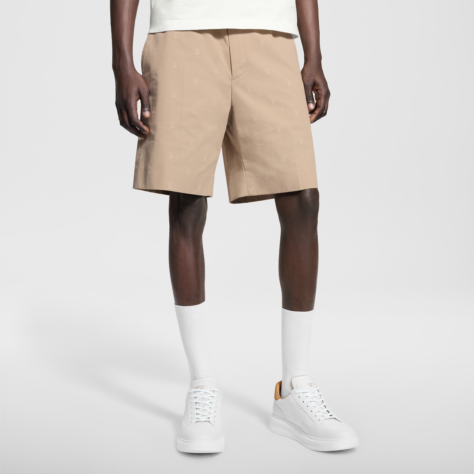 LV Blason Cotton Jacquard Chino Shorts