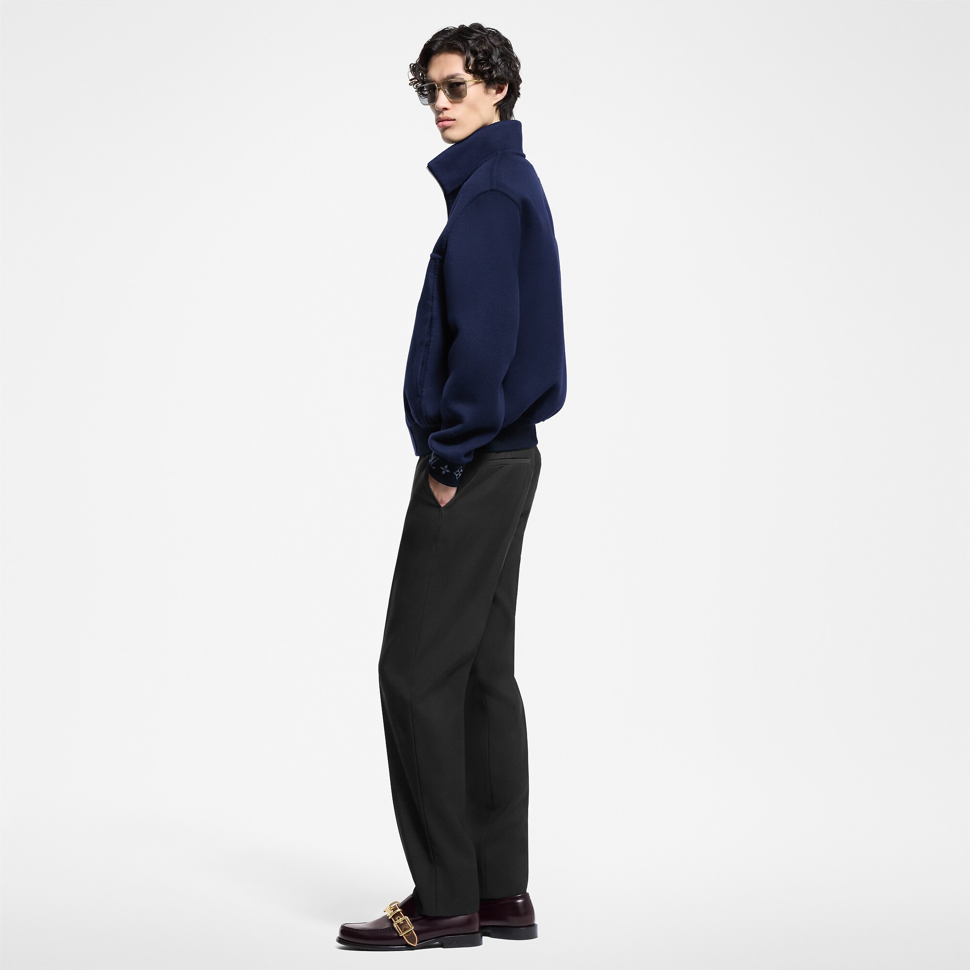 LV Blason Double Face Wool-Silk Blend Reversible Blouson