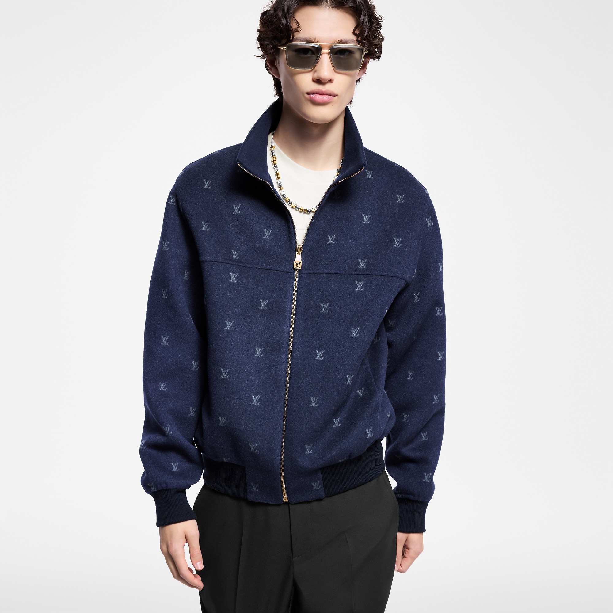 LV Blason Double Face Wool-Silk Blend Reversible Blouson