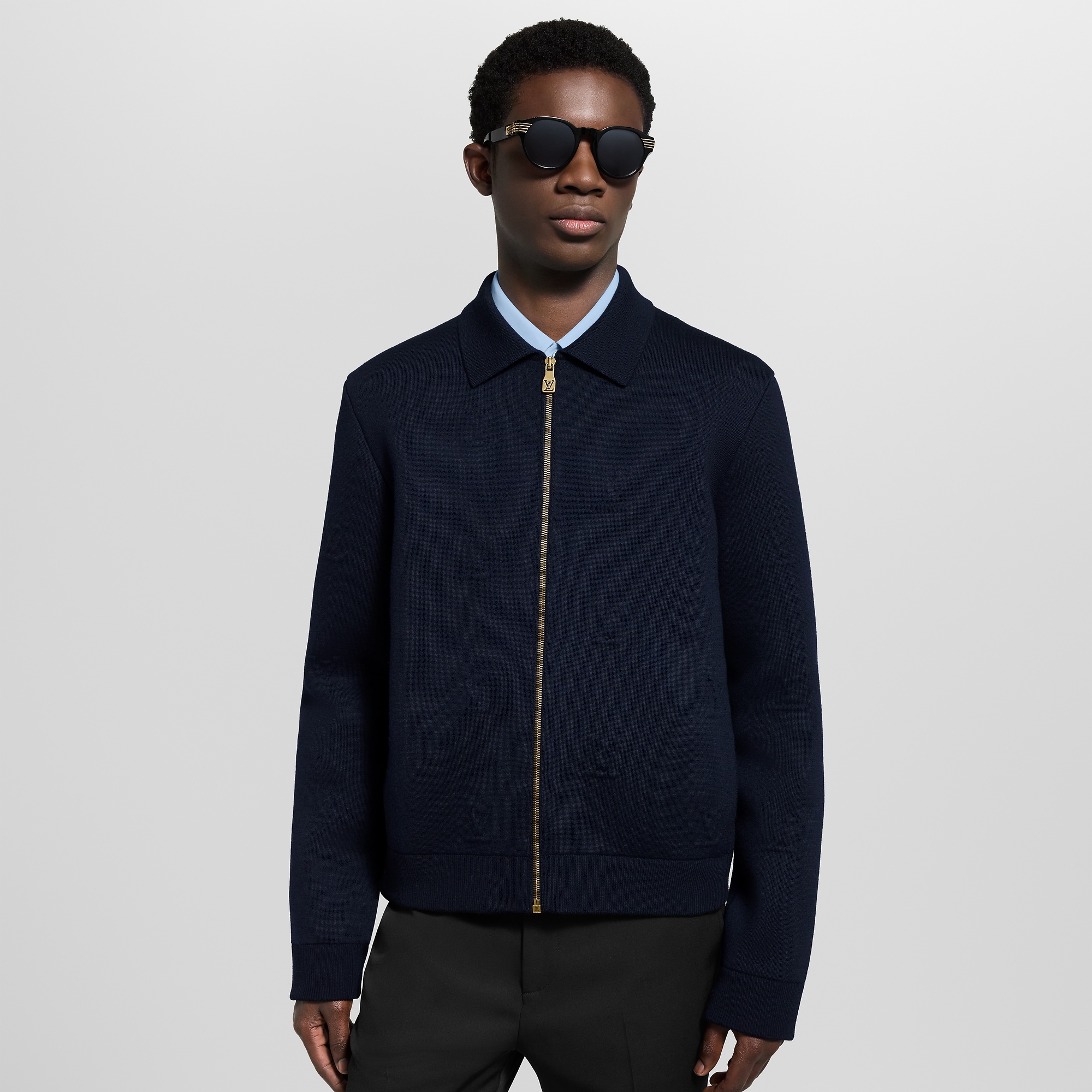 LV Blason Embossed Zipped Blouson