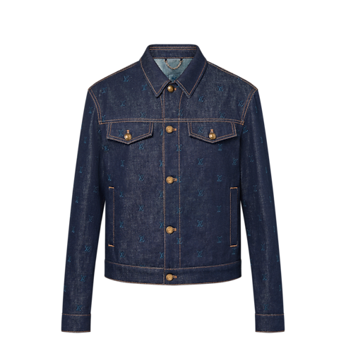 Ready-to-Wear Coats and Outerwear LV Blason Embroidered Denim Blouson | Louis Vuitton ® (Product zoom)