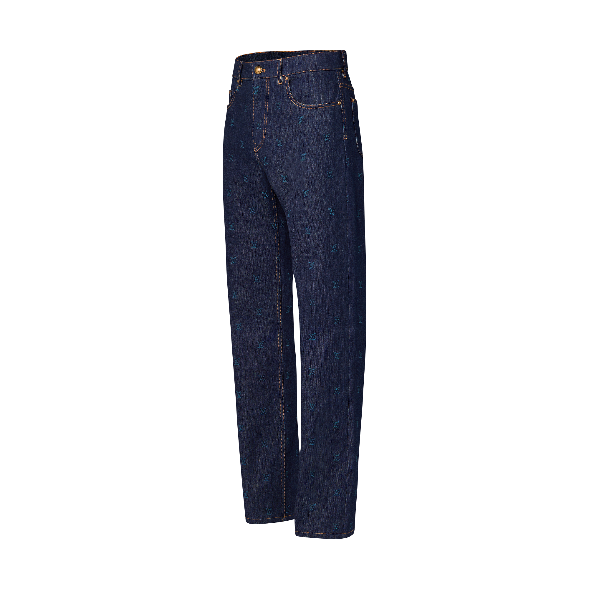  Ready-to-Wear Denim LV Blason Embroidered Denim Pants | Louis Vuitton ® (Product zoom)