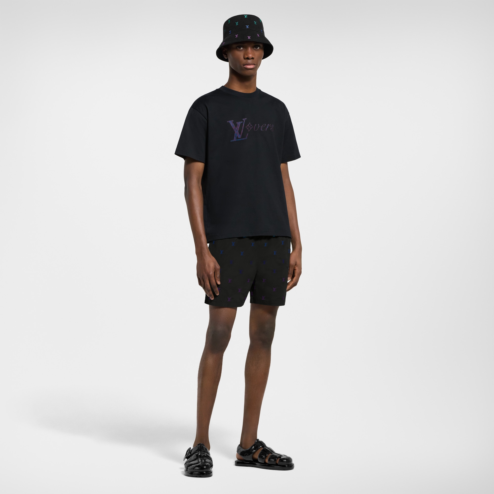  Ready-to-Wear Swimwear LV Blason Gradient Embroidered Swim Shorts | Louis Vuitton ® (Product zoom)