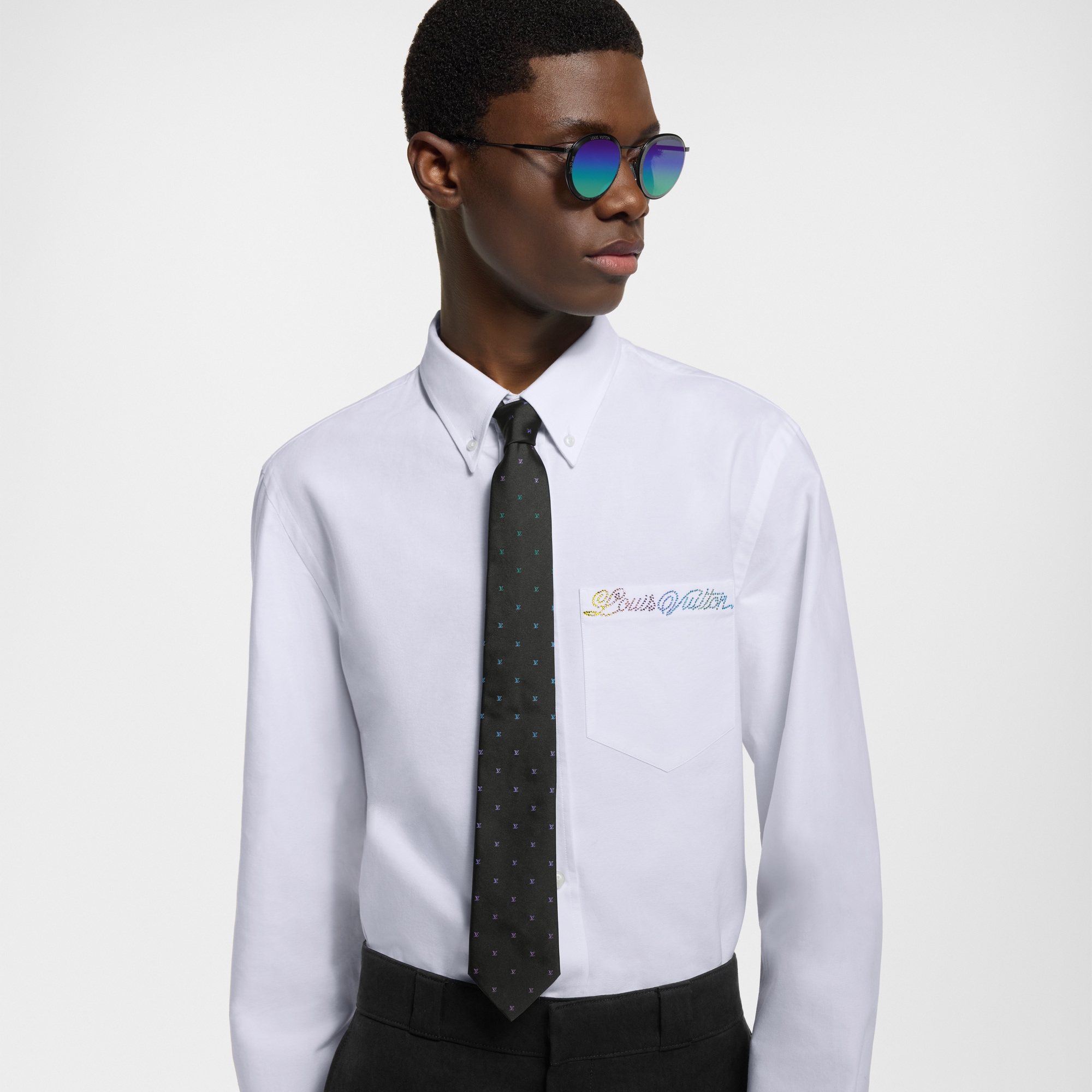 S00 Accessories Ties and Pocket Squares LV Blason Shading Tie | Louis Vuitton ® (Product zoom)