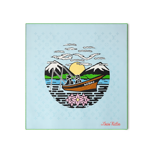 S00 Accessories Silk and Bandanas LV City Stamp Bandana | Louis Vuitton ® (Product zoom)