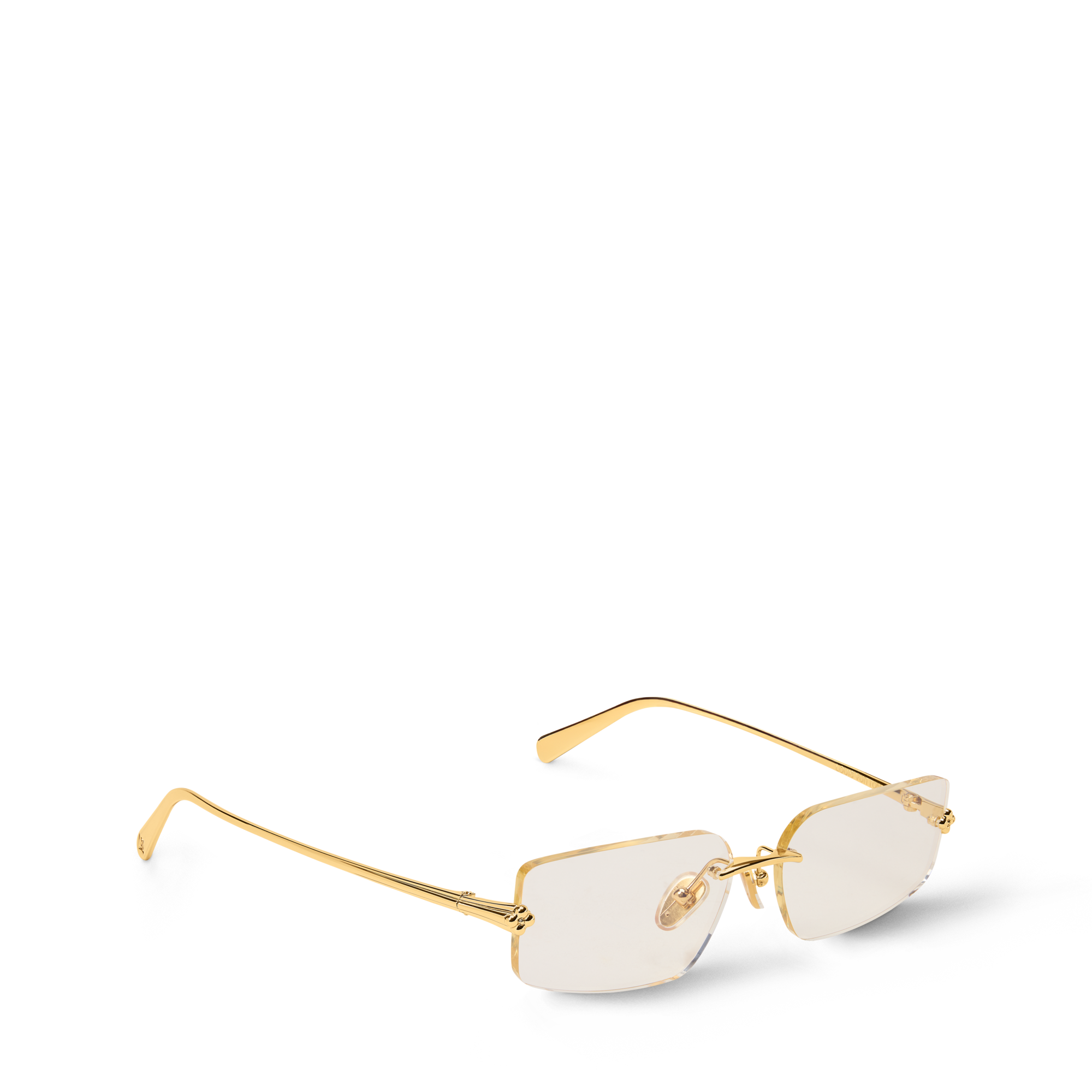 Louis Vuitton Sunglasses the Party Clear Lens Gold Eyewear LOUIS VUITTON PARTY AVIATOR GOLD METAL SUNGLASSES CASE  main image 2