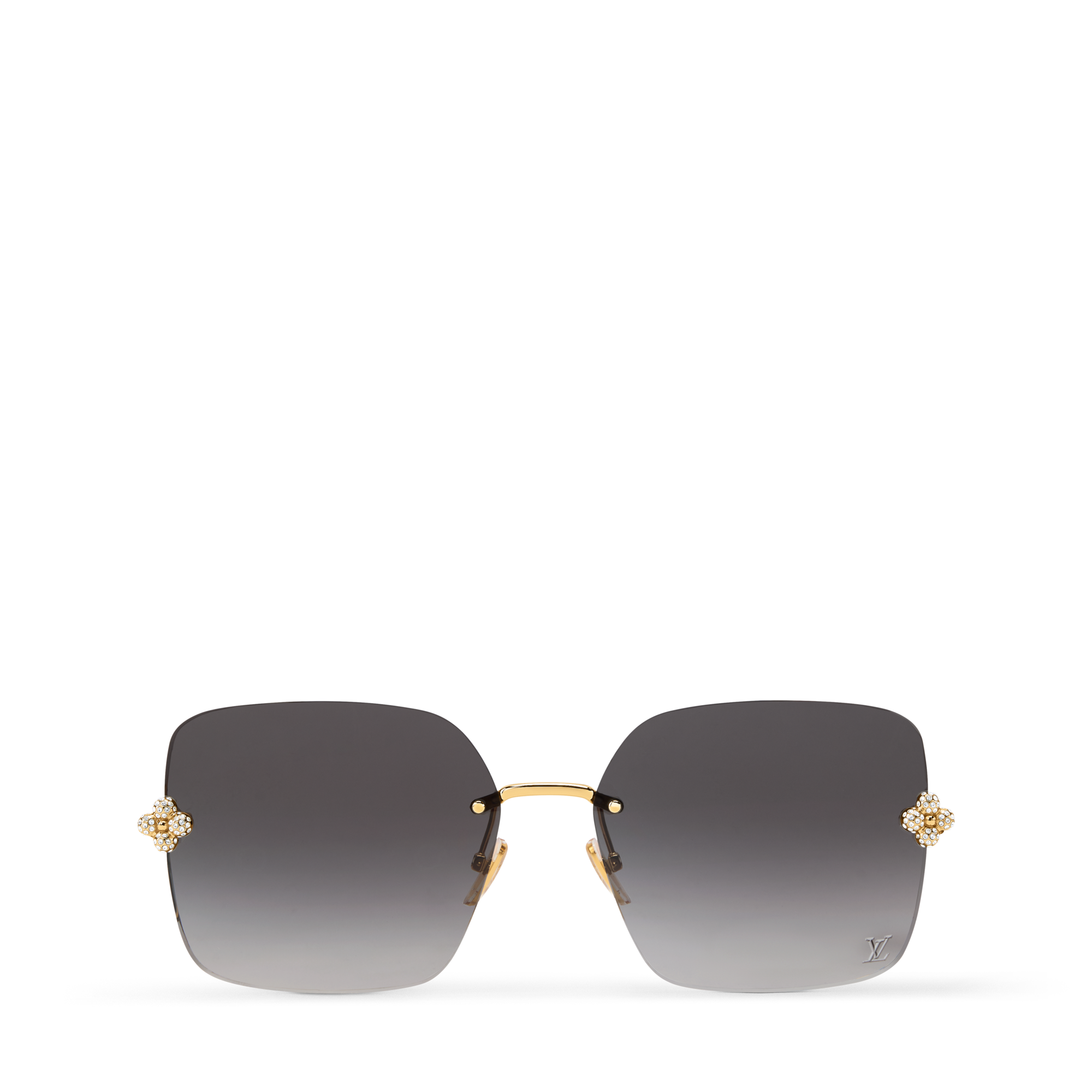 Louis Vuitton Black Gradient Square Sunglasses with Gold Accents Louis Vuitton Nylon LV Shadow Square Sunglasses Z1843U Black  main image 2