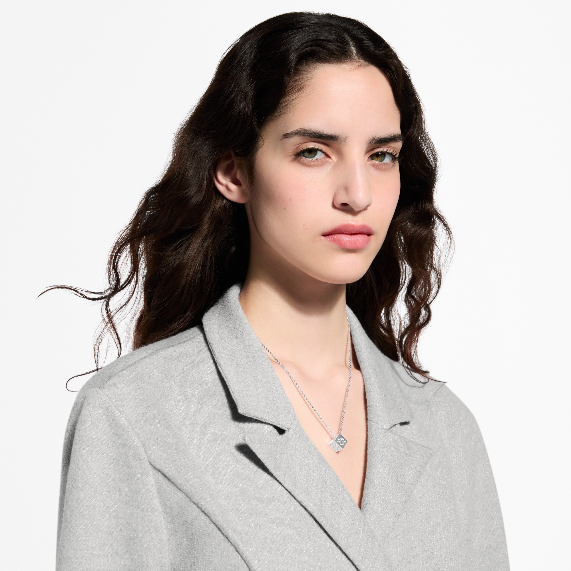 LV Cube Necklace Silver S00 - Women - Fashion Jewelry | LOUIS 