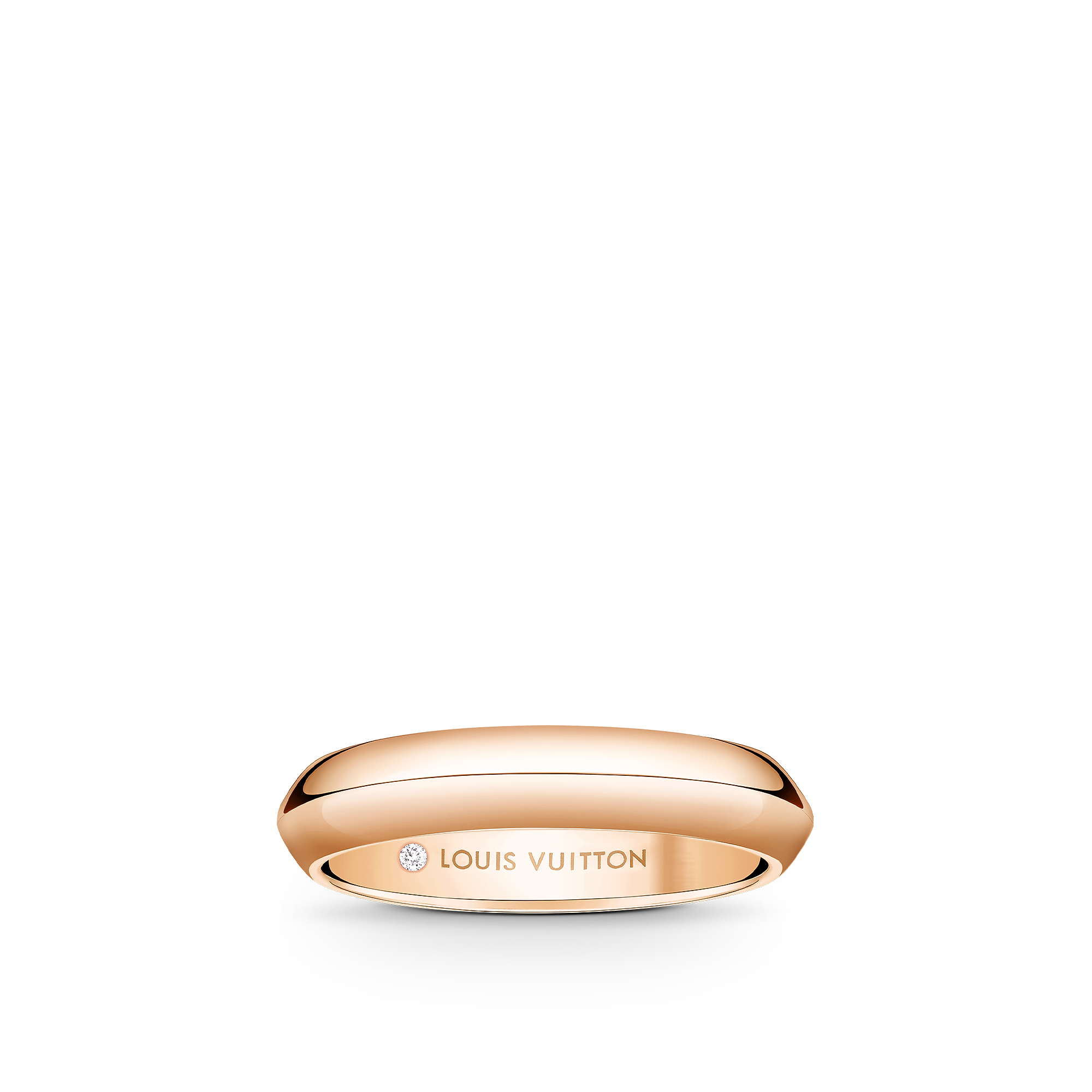 LV Diamonds 4mm Band, Pink Gold