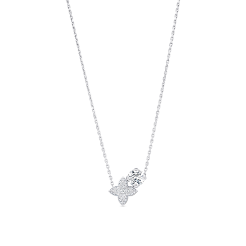Categories Necklaces and Pendants LV Diamonds Double Pendant, Round Brilliant cut | Louis Vuitton ® (Product zoom)