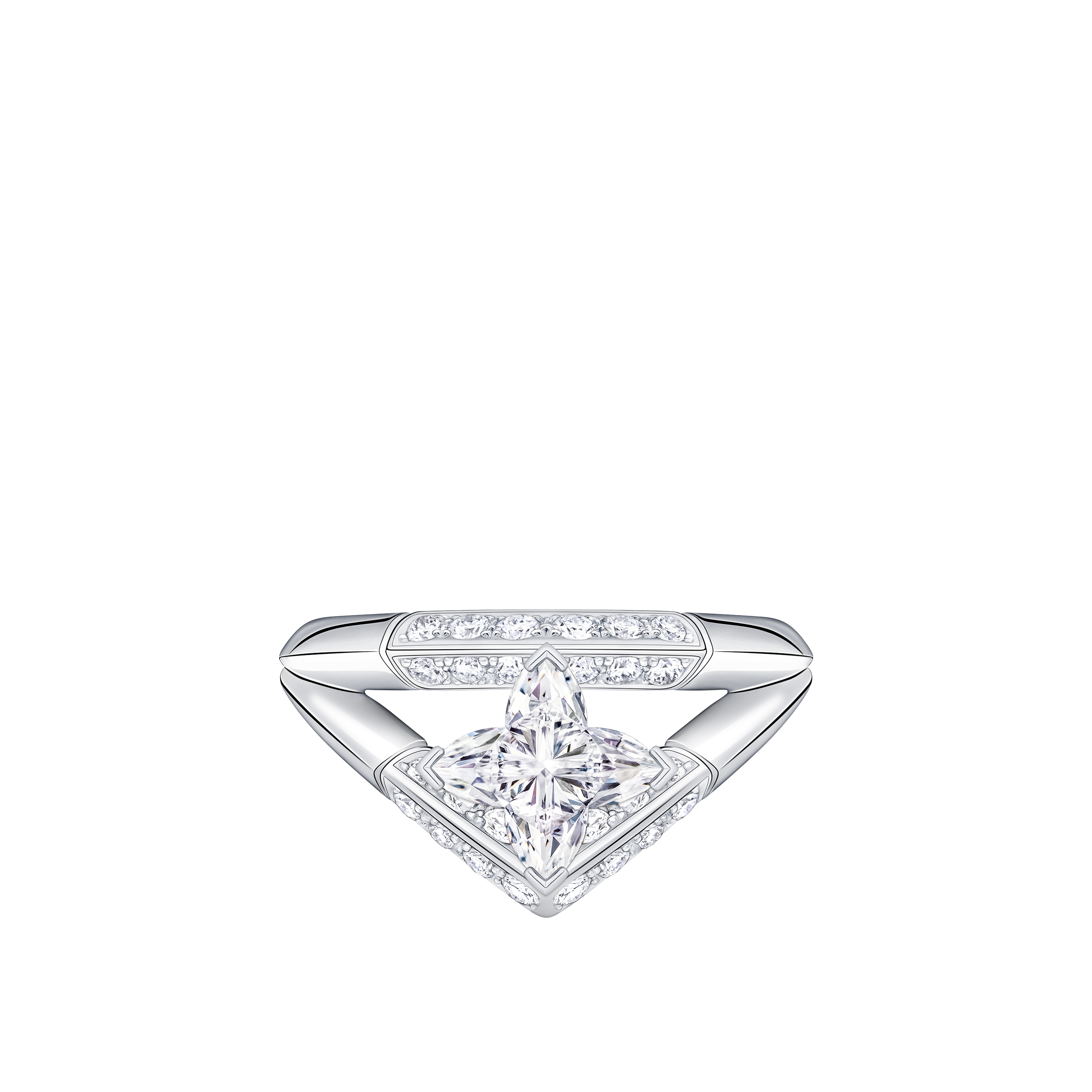  Collections LV Diamonds LV Diamonds Pavé Double Ring, LV Monogram Star cut | Louis Vuitton ® (Product zoom)
