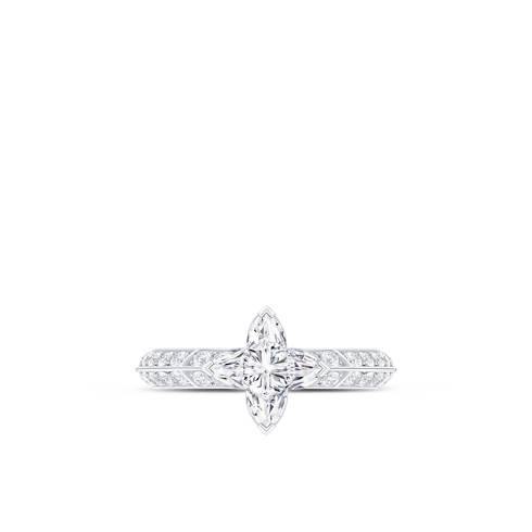 Categories Rings LV Diamonds Pavé Solitaire, LV Monogram Star cut | Louis Vuitton ® (Product zoom)
