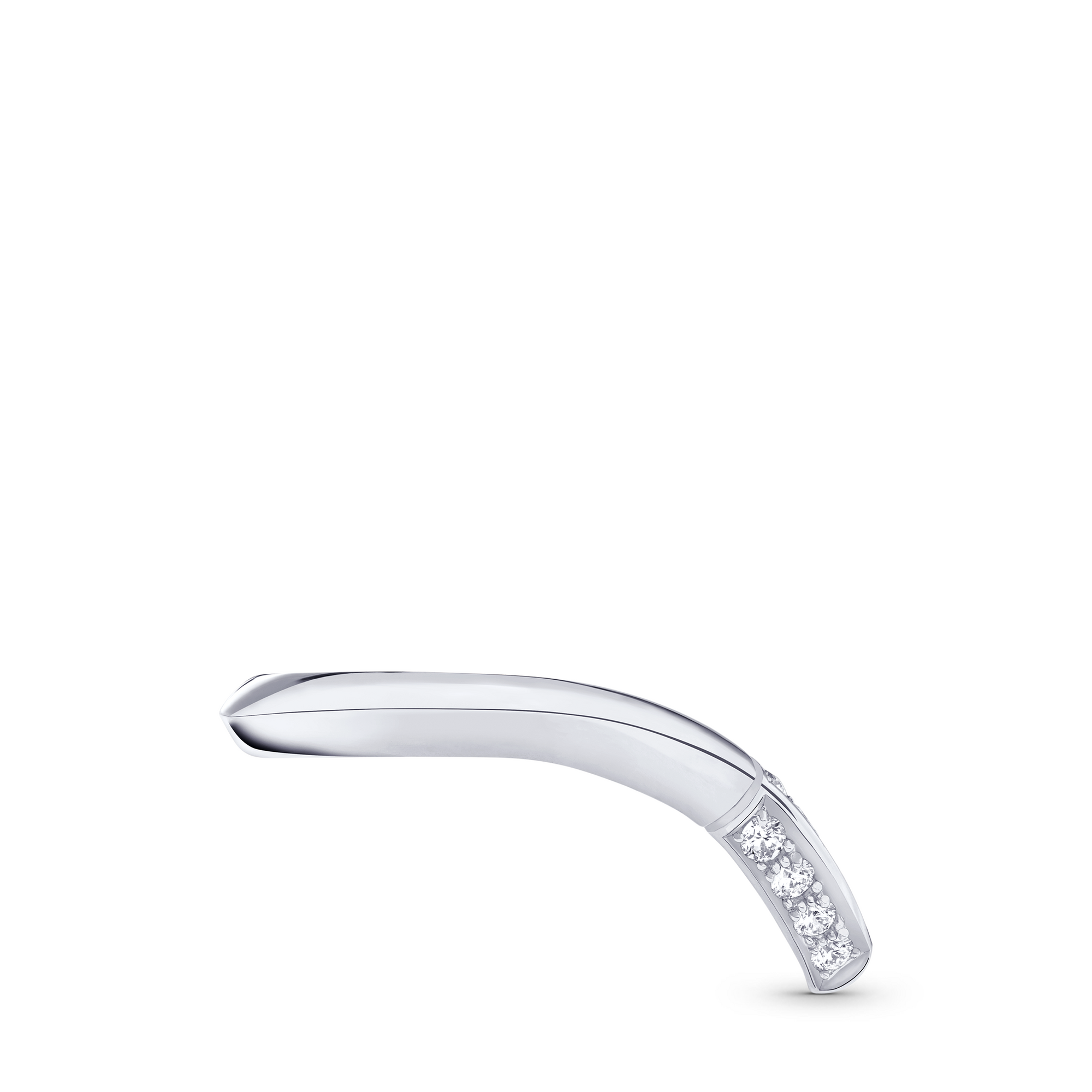  Categories Wedding Bands LV Diamonds Pavé V Ring, Platinum | Louis Vuitton ® (Product zoom)