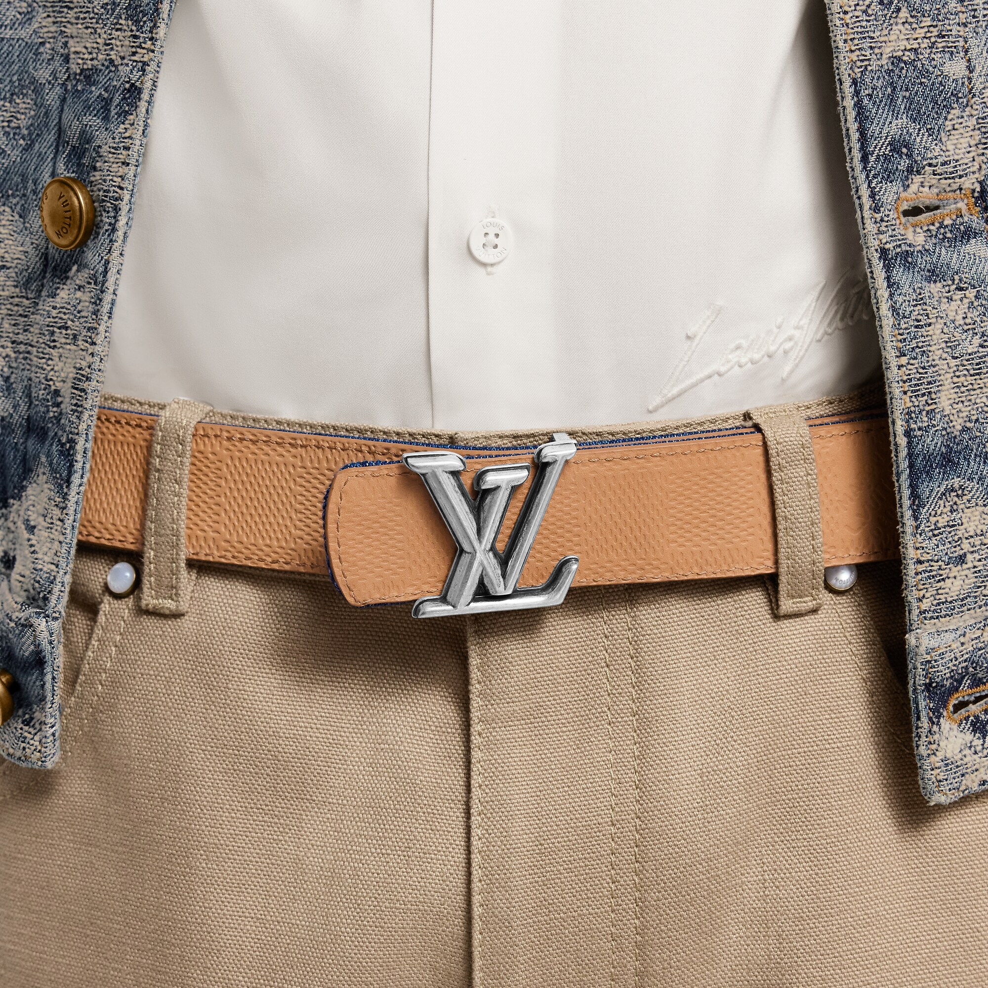 LV Dimension Denim 35mm Reversible Belt