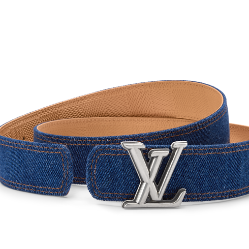 Accessories Belts LV Dimension Denim 35mm Reversible Belt | Louis Vuitton ® (Product zoom)