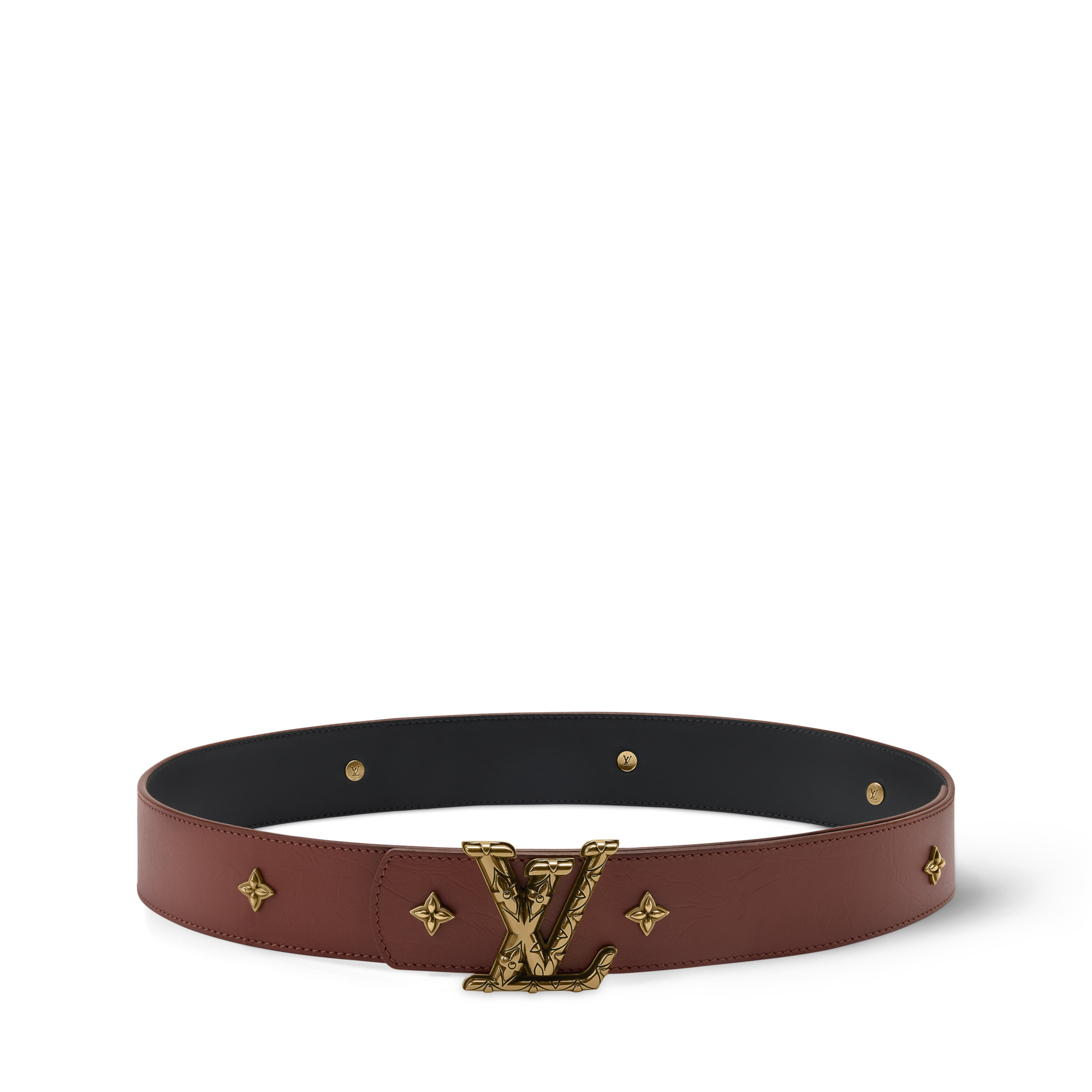 Limited Edition Louis Vuitton Belt with Yellow and Black Flower Studs Louis Vuitton Yellow Checkerboard Leather Belt Size 95cm main image 2