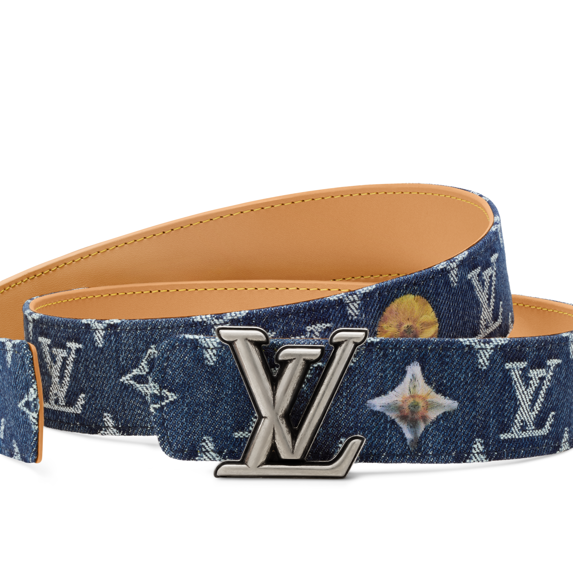 LV Dimension Monogram Denim Flower 35mm Reversible Belt  display picture 1