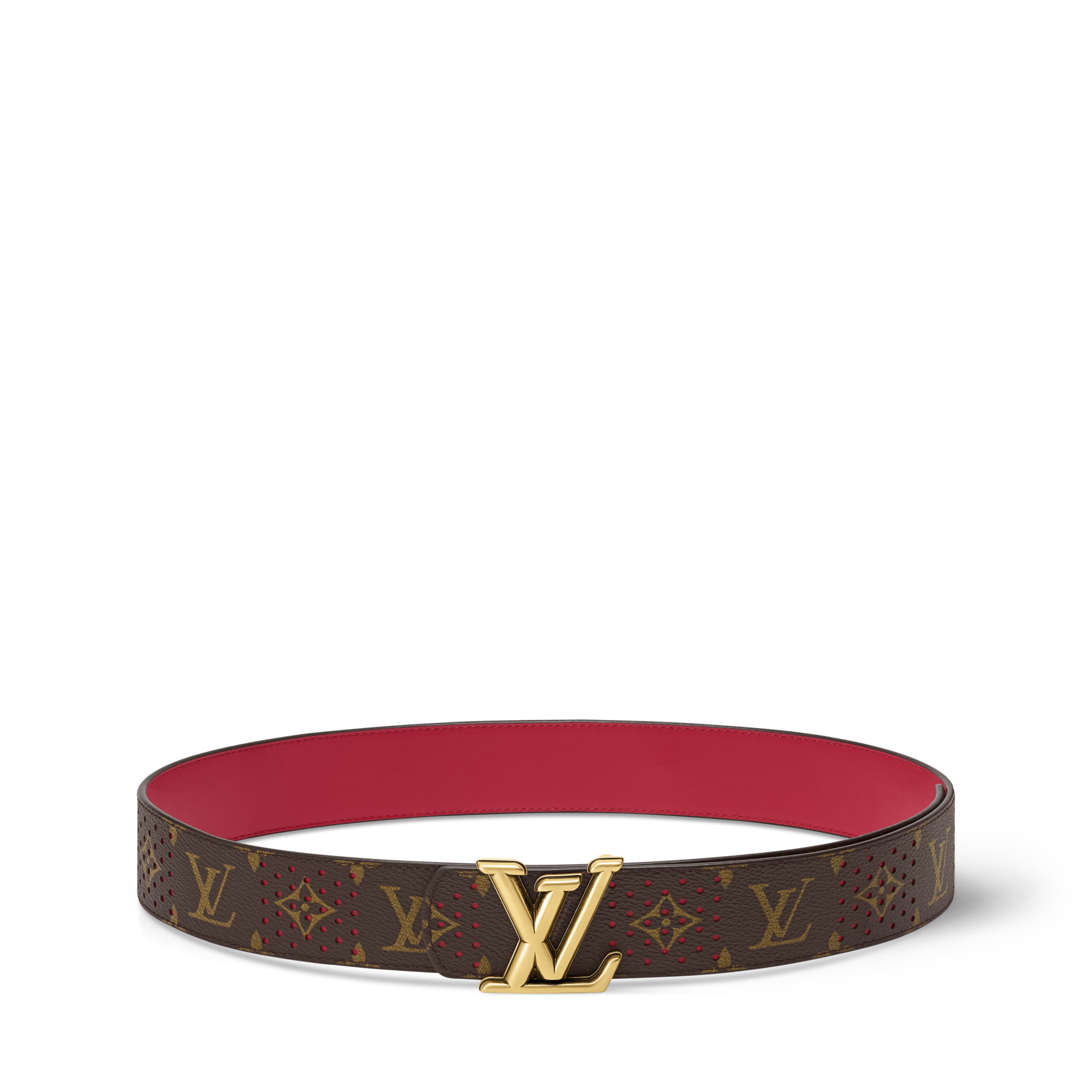 Louis Vuitton Red and Gold LV Buckle Accent LV reversible belt in red Louis Vuitton | Mercari main image 3