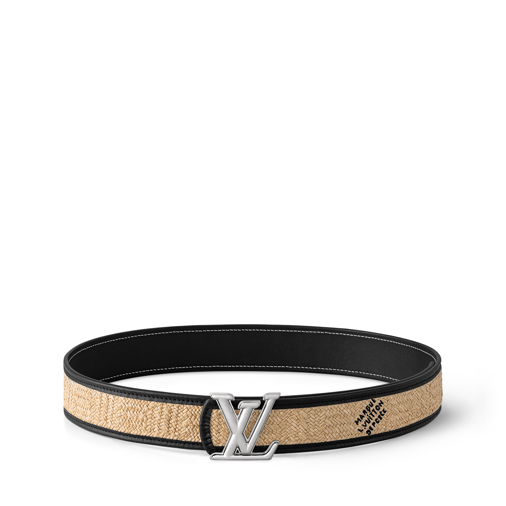 LV Dimension Raffia 40mm Reversible Belt