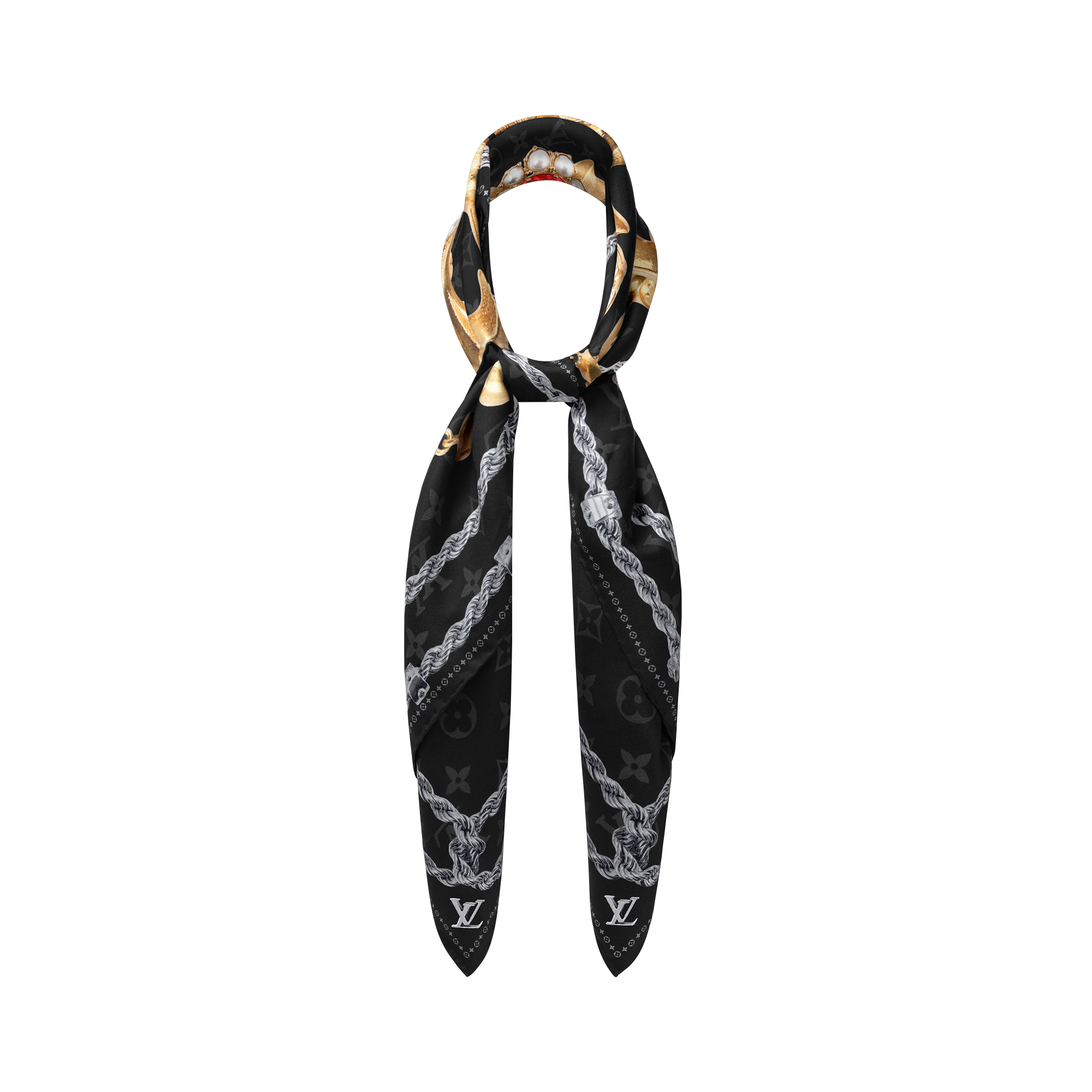 S00 Accessories Silk and Bandanas LV Dynasty Brooch Silk Square | Louis Vuitton ® (Product zoom)