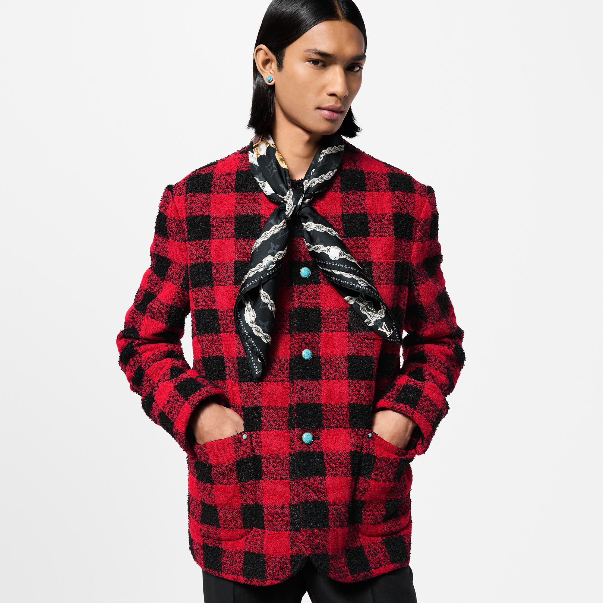 S00 Accessories Silk and Bandanas LV Dynasty Brooch Silk Square | Louis Vuitton ® (Product zoom)