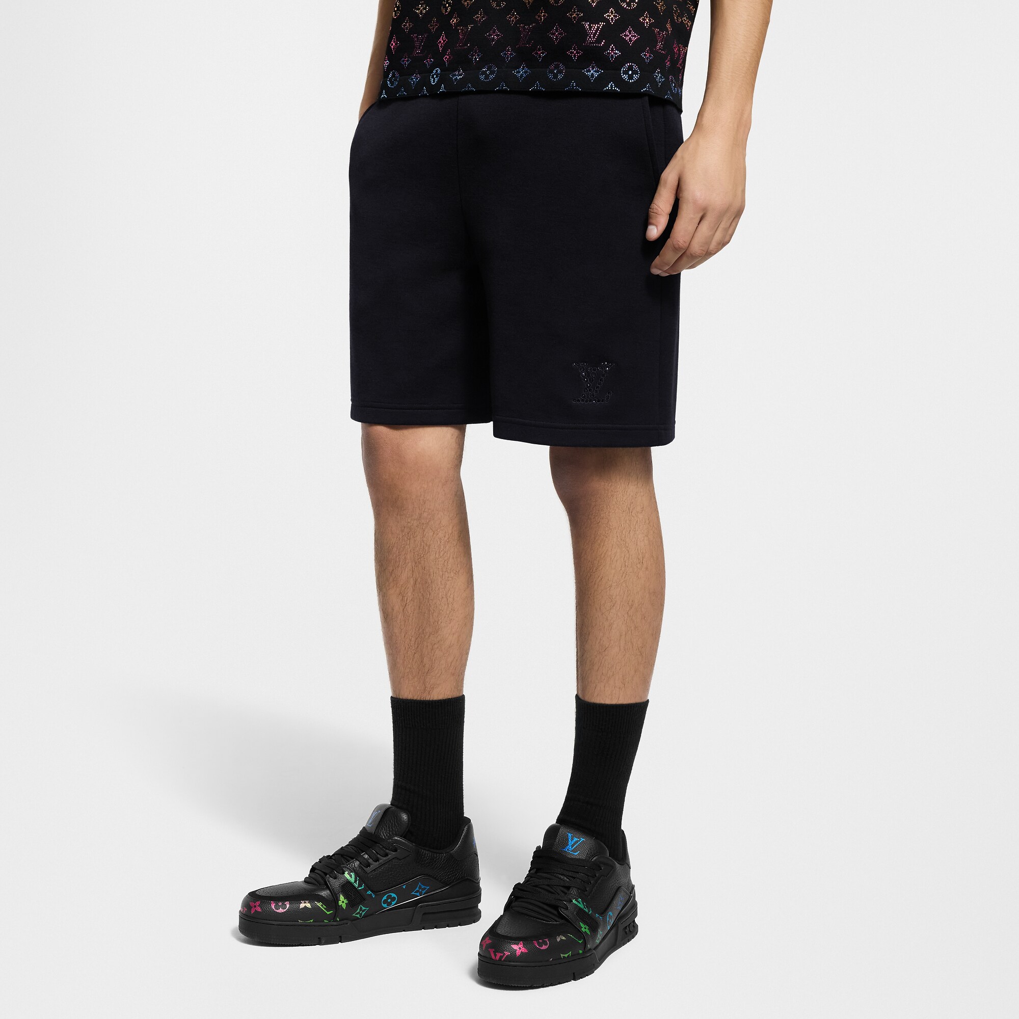 LV Embellished Jersey Shorts