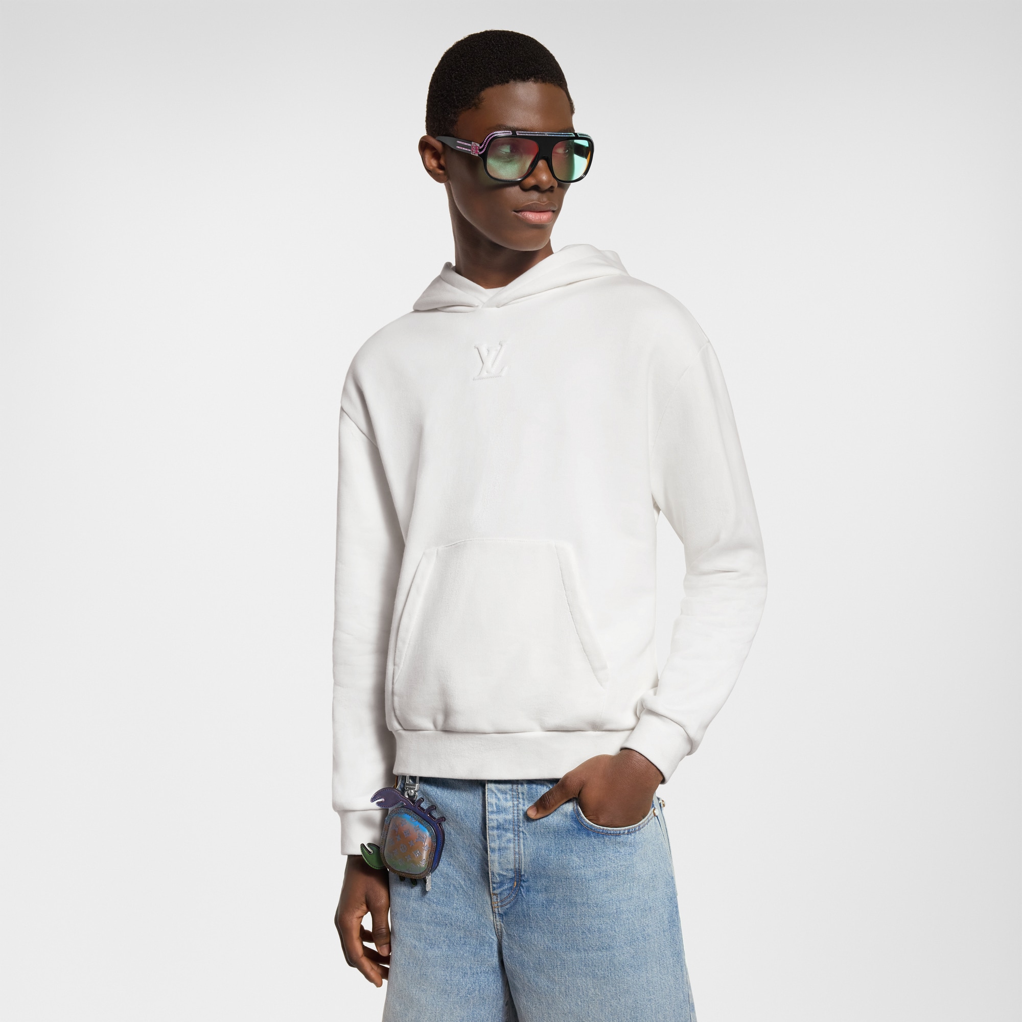  Ready-to-Wear Knitwear and Sweatshirts LV Embossed Cotton Hoodie | Louis Vuitton ® (Product zoom)