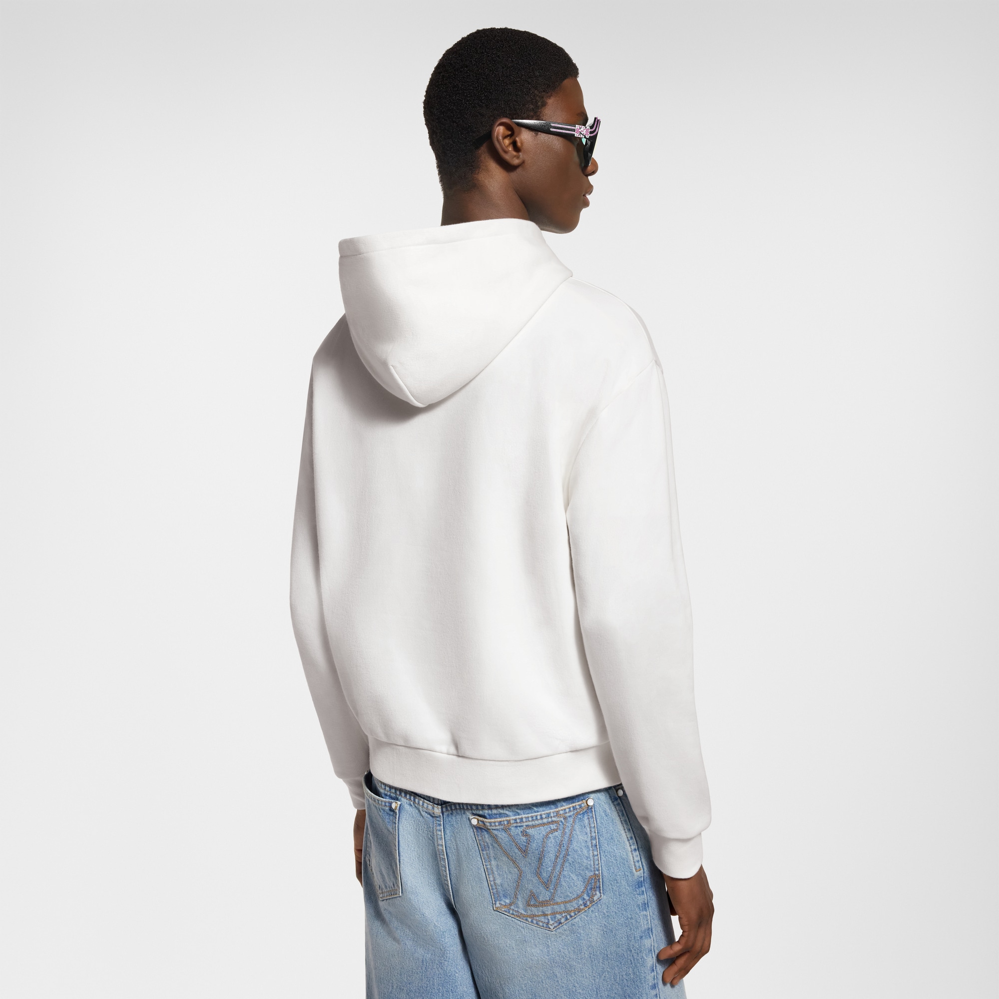  Ready-to-Wear Knitwear and Sweatshirts LV Embossed Cotton Hoodie | Louis Vuitton ® (Product zoom)