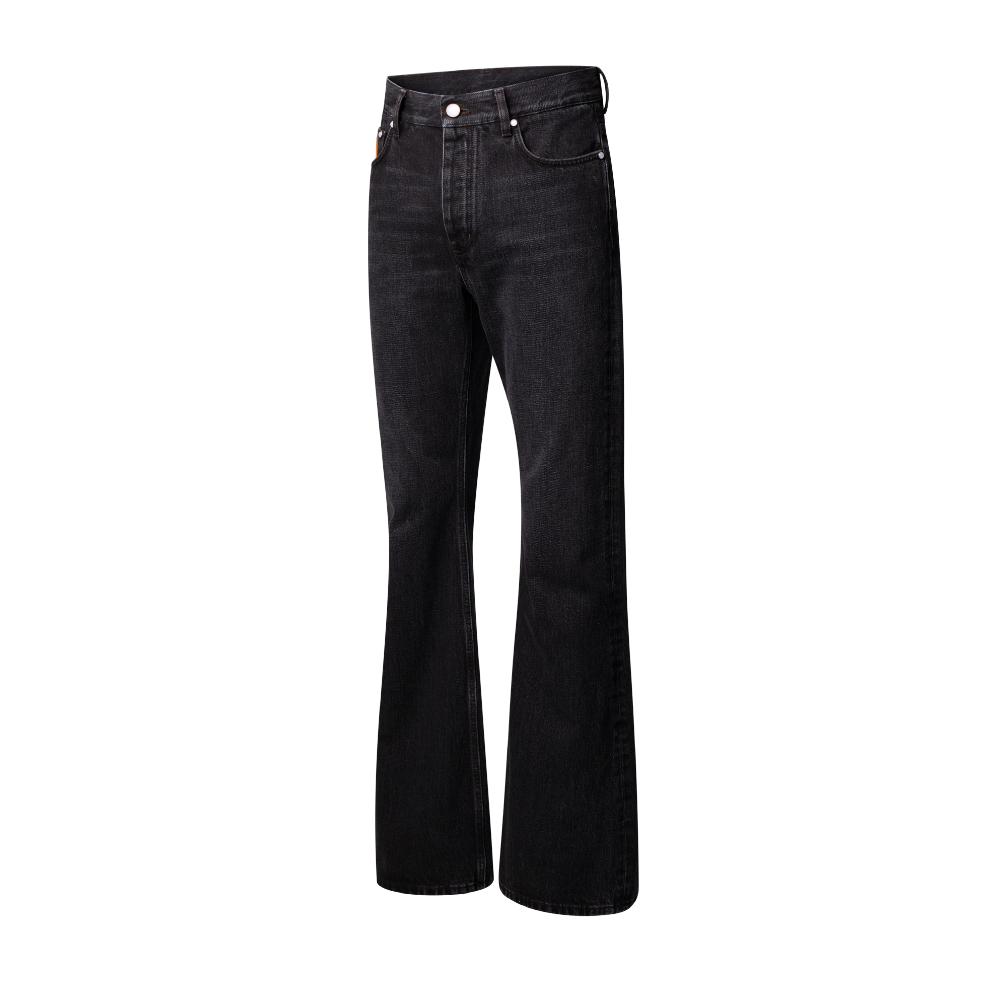 Flare Jeans denim belted 1⁄24 Fait par lui Black flared Denim 