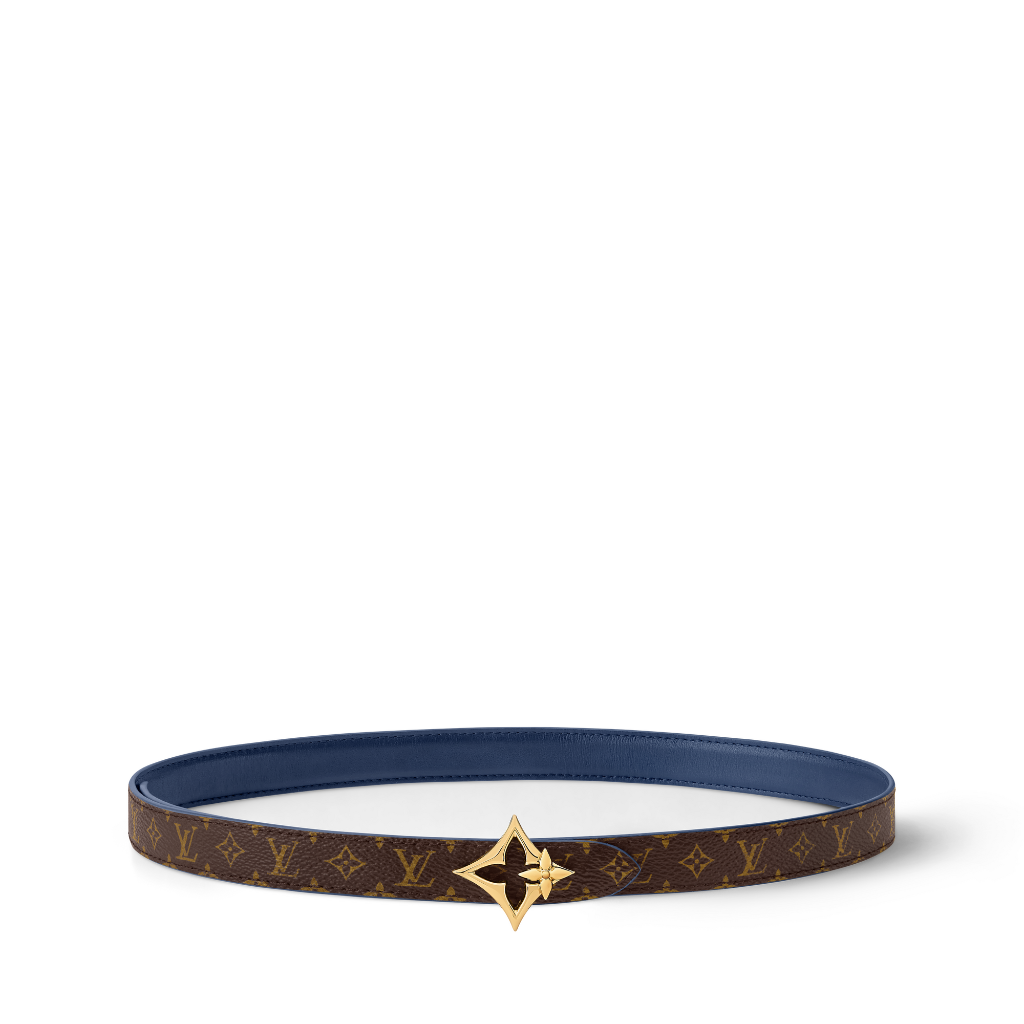 Louis Vuitton LV Flowergram Reversible Belt Navy Leather & Monogram LV Mini Flowergram 15mm Reversible Belt Monogram - Women  main image 4