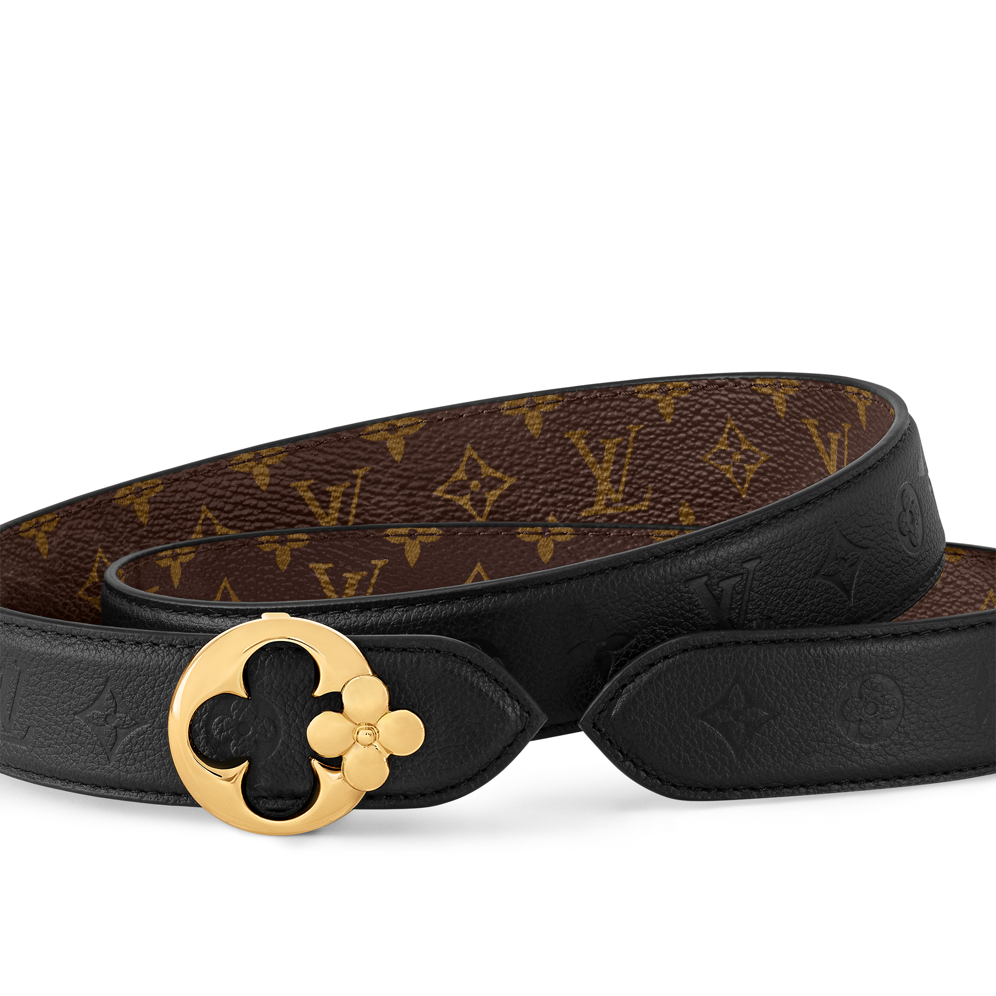 LV Flowergram Round 30mm Reversible Belt