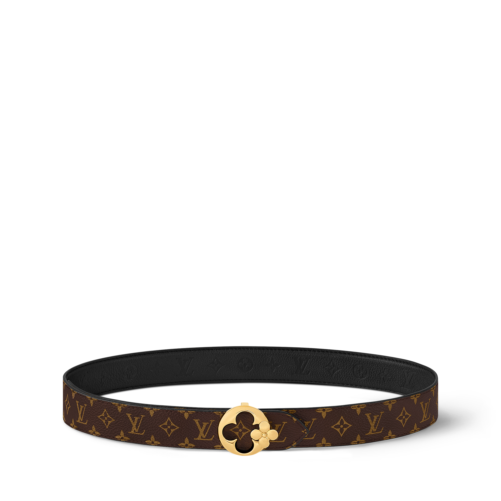 LV Flowergram Round 30mm Reversible Belt