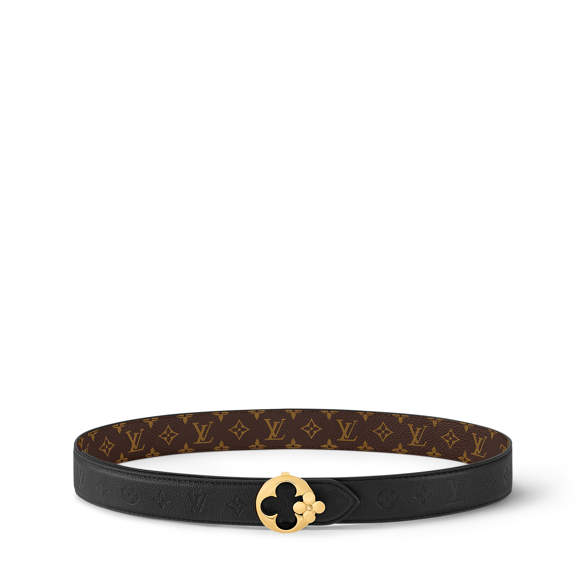 LV Flowergram Round 30mm Reversible Belt