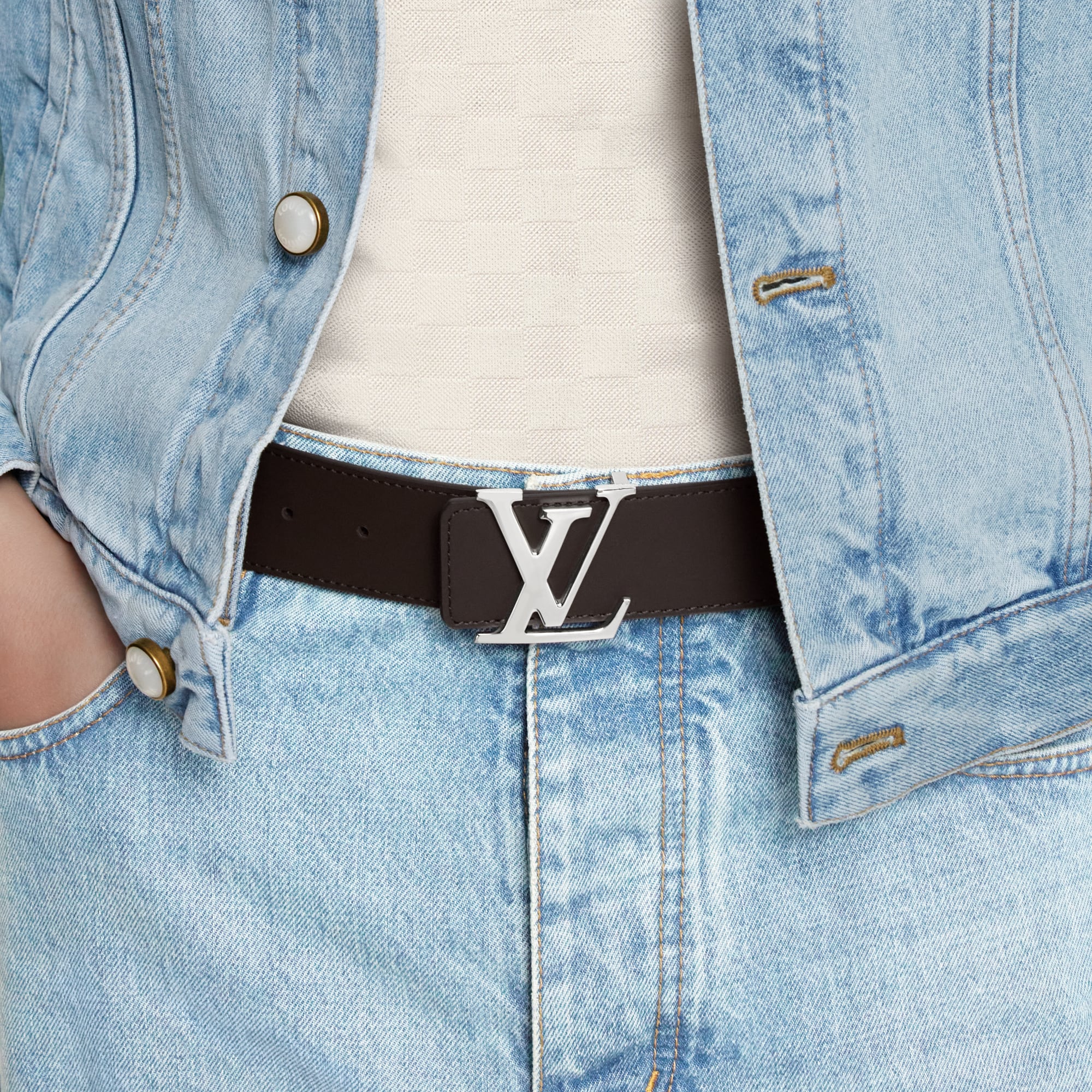 LV Initiales 40mm Reversible Belt Damier Graphite Canvas  display picture 1